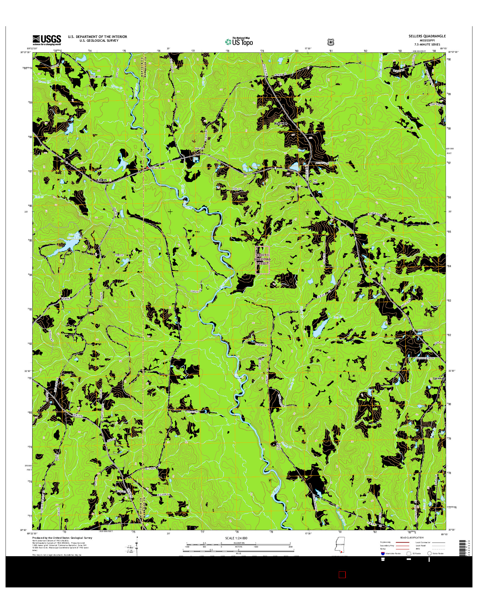 USGS US TOPO 7.5-MINUTE MAP FOR SELLERS, MS 2015