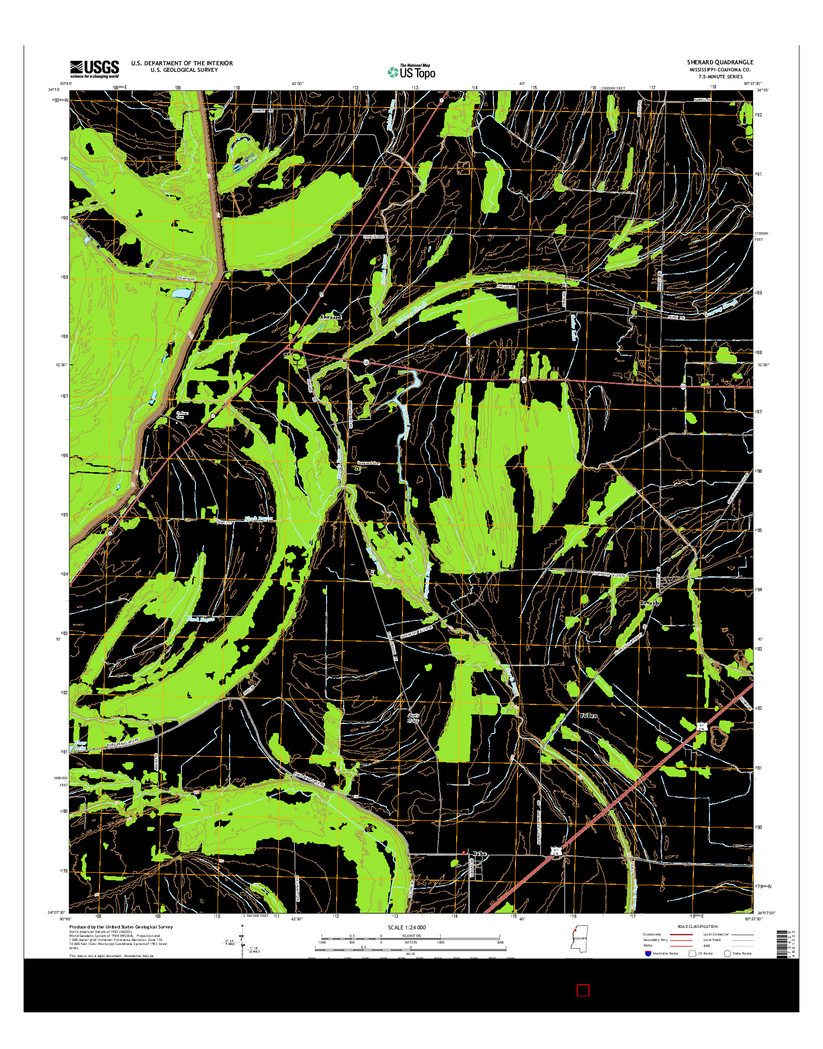 USGS US TOPO 7.5-MINUTE MAP FOR SHERARD, MS 2015