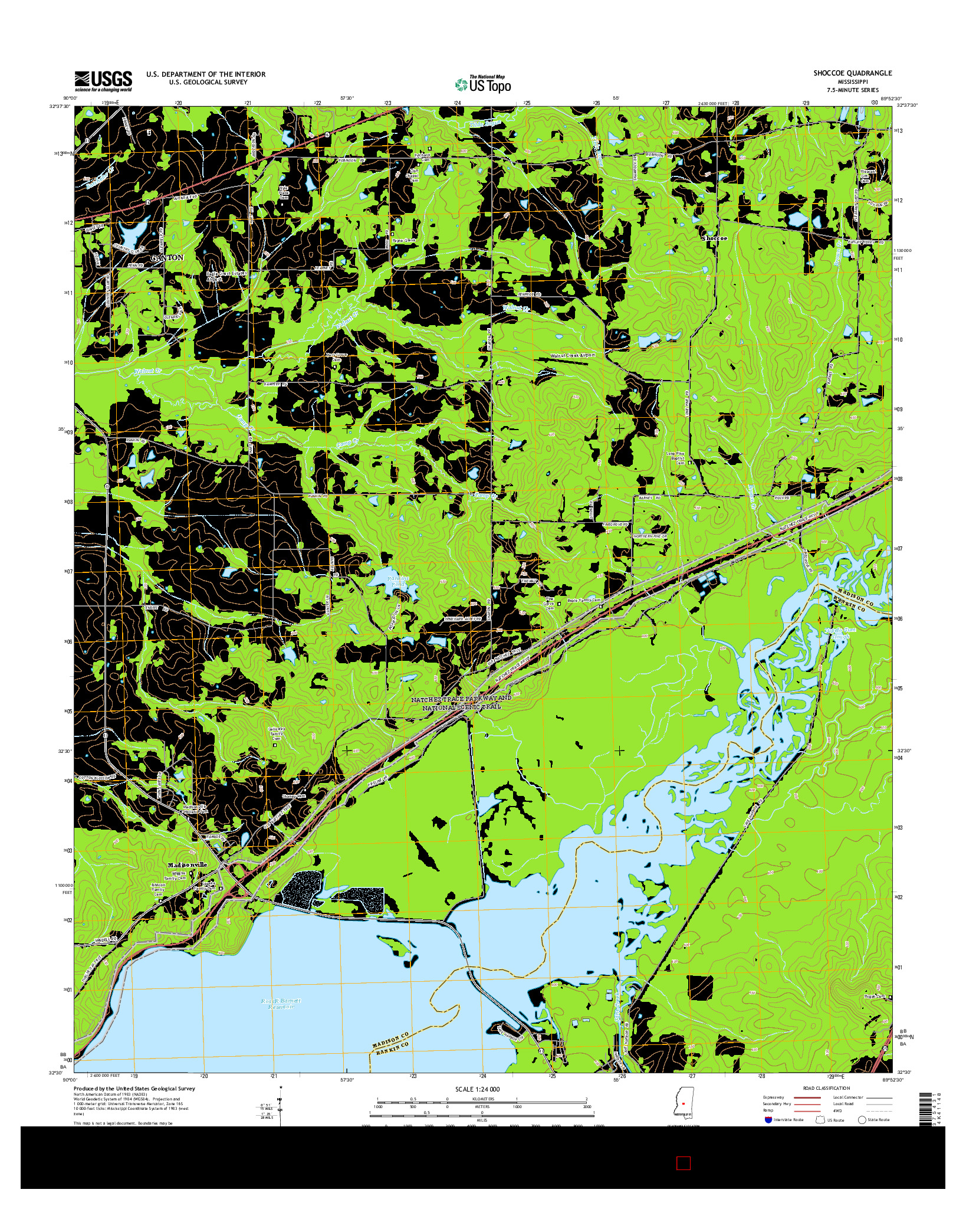 USGS US TOPO 7.5-MINUTE MAP FOR SHOCCOE, MS 2015