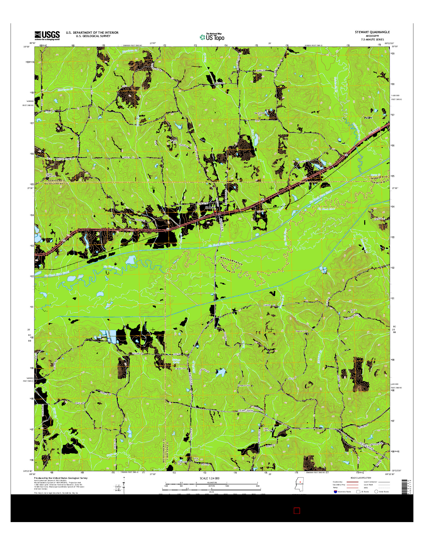 USGS US TOPO 7.5-MINUTE MAP FOR STEWART, MS 2015