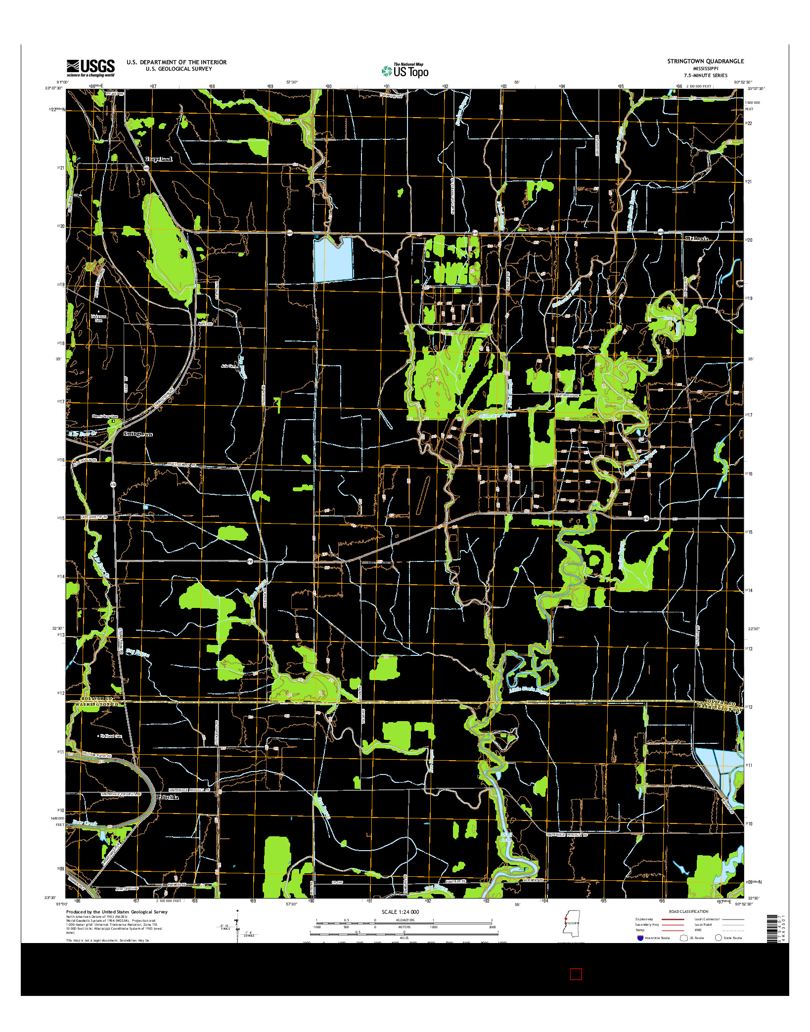 USGS US TOPO 7.5-MINUTE MAP FOR STRINGTOWN, MS 2015