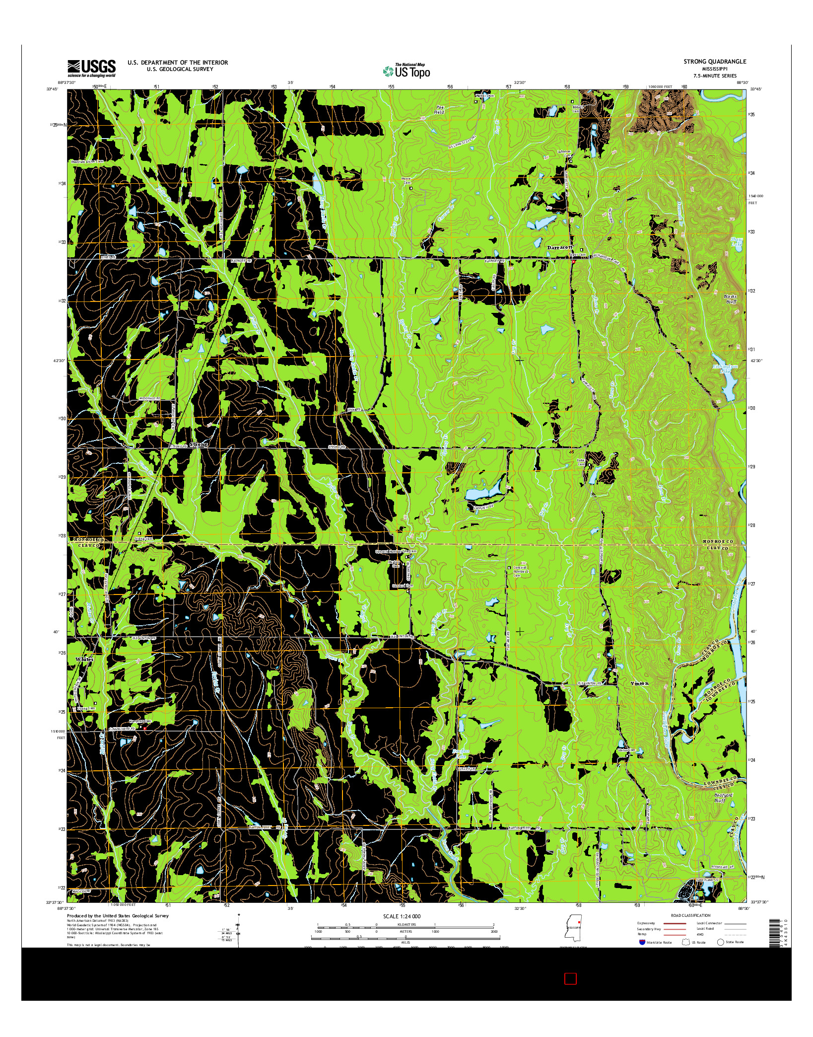 USGS US TOPO 7.5-MINUTE MAP FOR STRONG, MS 2015