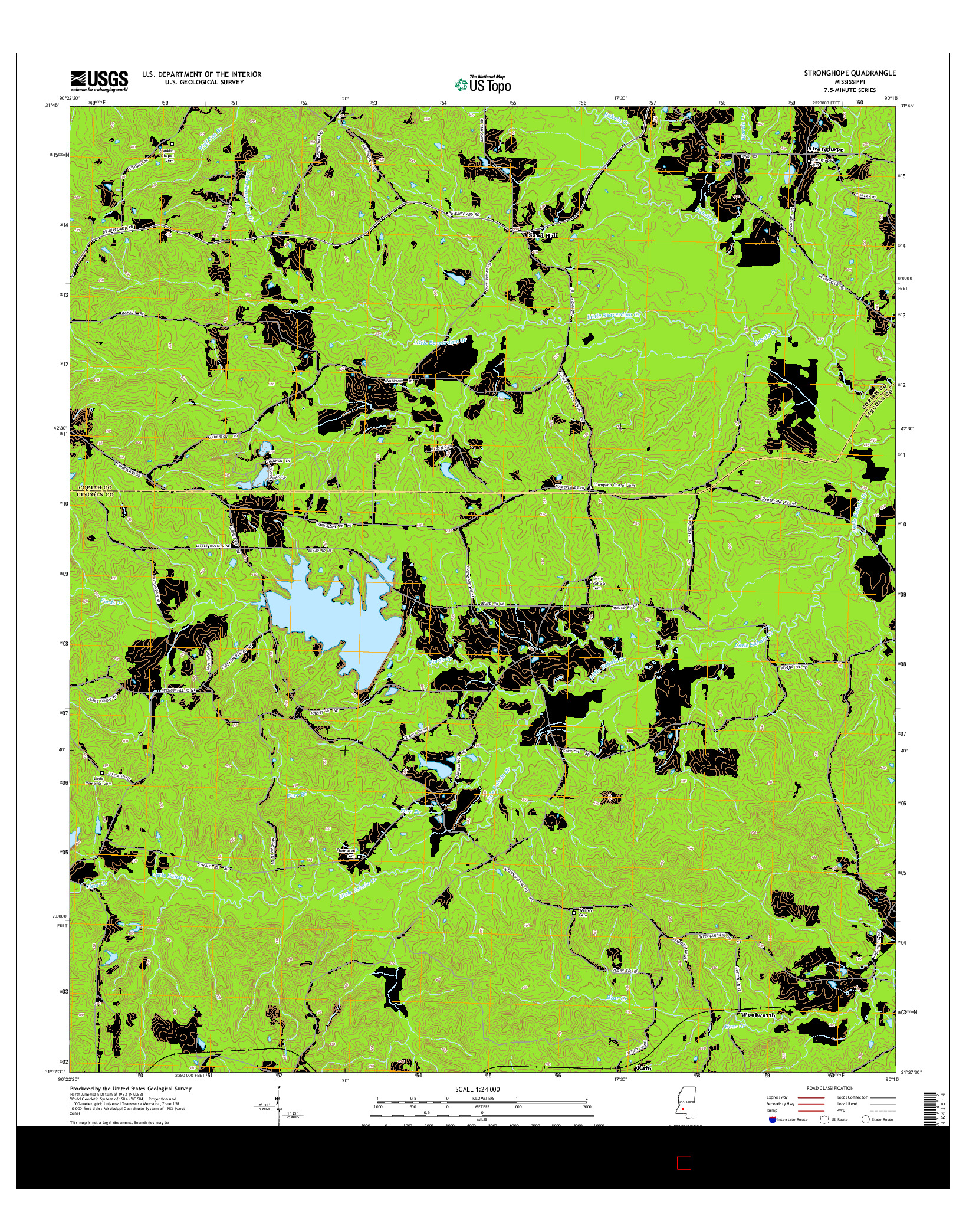 USGS US TOPO 7.5-MINUTE MAP FOR STRONGHOPE, MS 2015