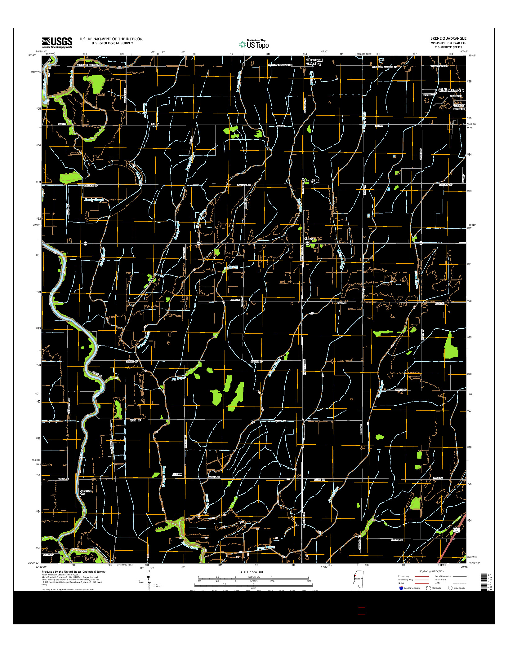USGS US TOPO 7.5-MINUTE MAP FOR SKENE, MS 2015