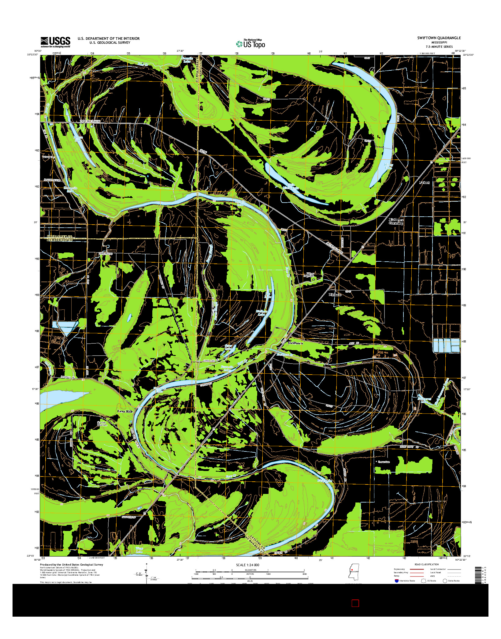USGS US TOPO 7.5-MINUTE MAP FOR SWIFTOWN, MS 2015