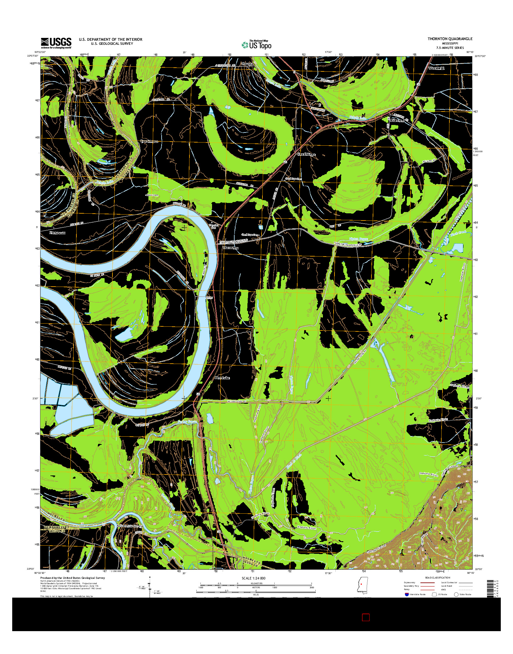 USGS US TOPO 7.5-MINUTE MAP FOR THORNTON, MS 2015