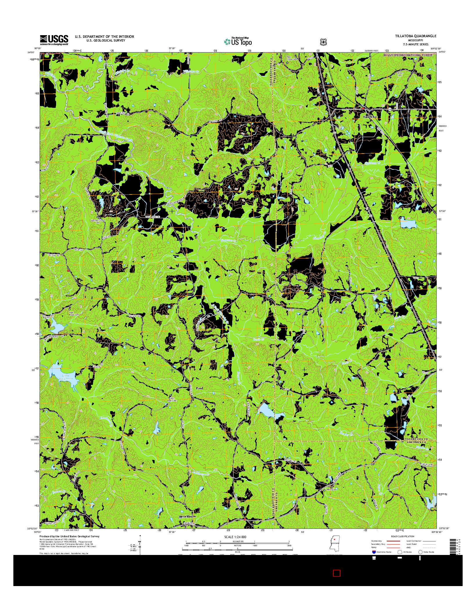 USGS US TOPO 7.5-MINUTE MAP FOR TILLATOBA, MS 2015
