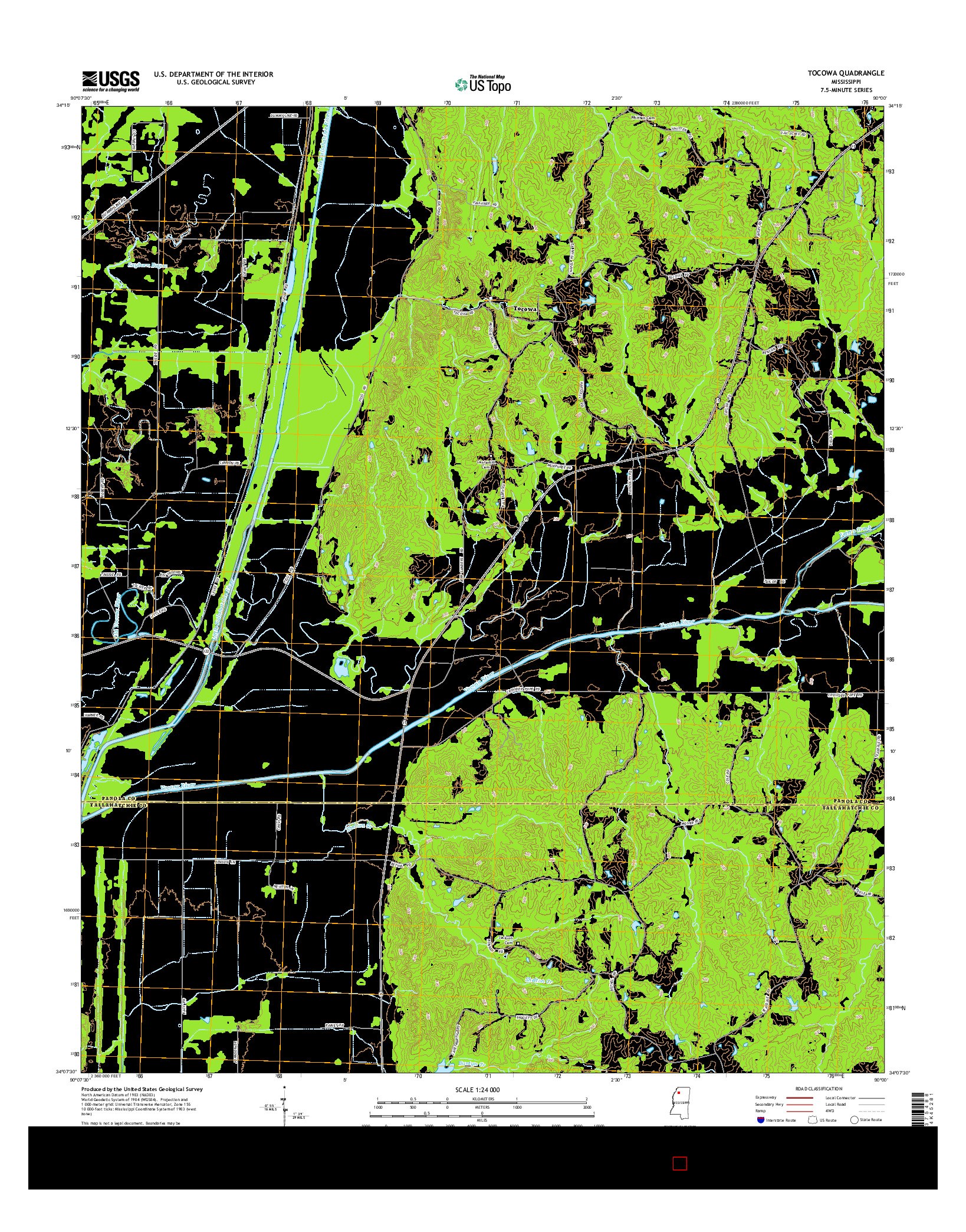 USGS US TOPO 7.5-MINUTE MAP FOR TOCOWA, MS 2015
