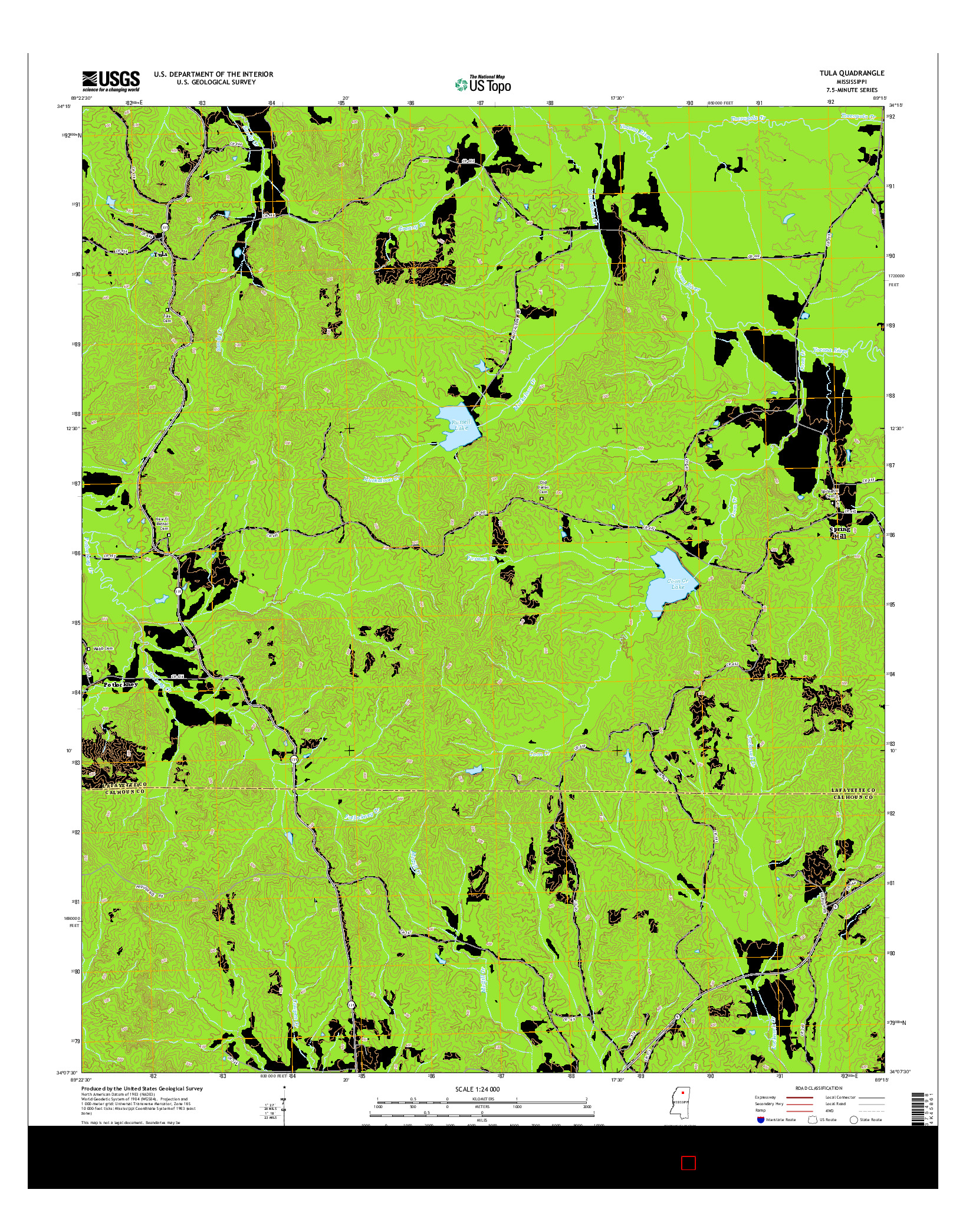 USGS US TOPO 7.5-MINUTE MAP FOR TULA, MS 2015