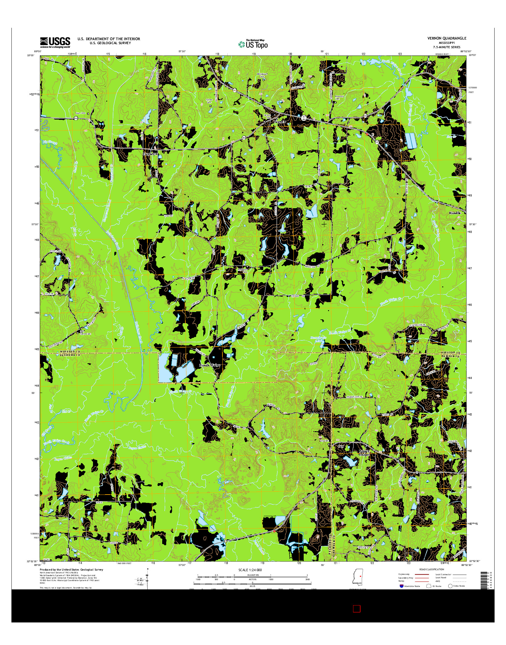 USGS US TOPO 7.5-MINUTE MAP FOR VERNON, MS 2015