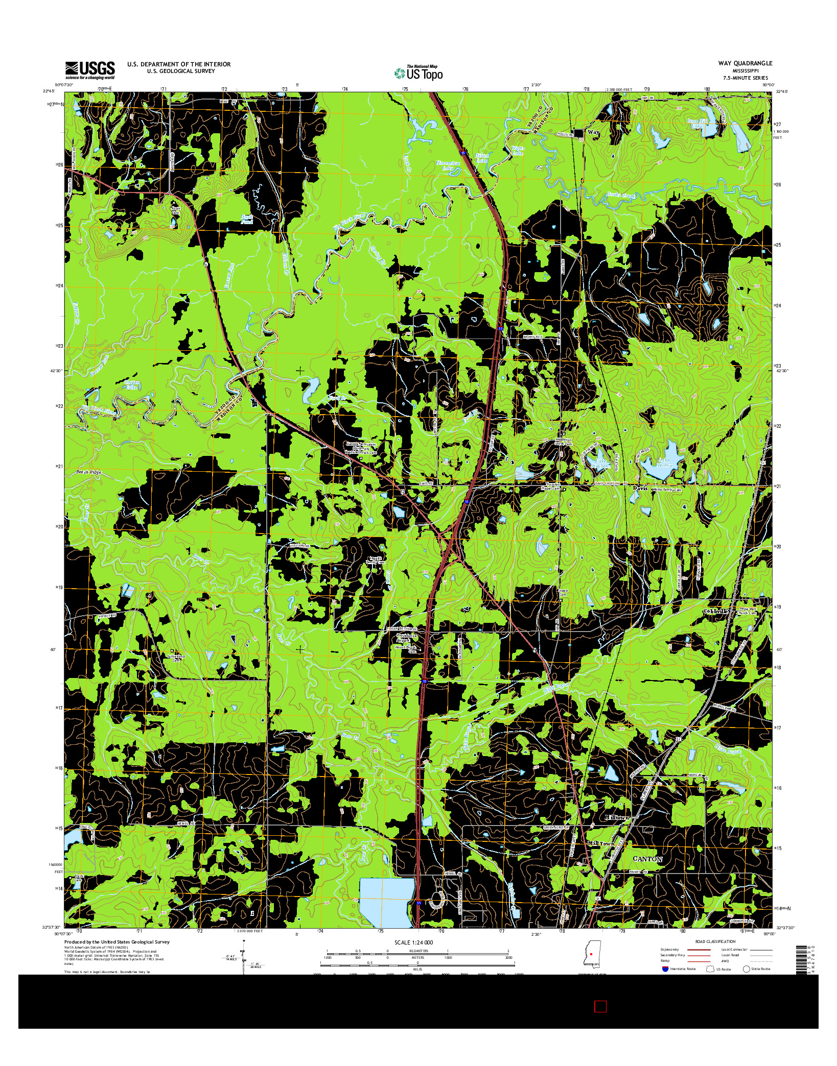 USGS US TOPO 7.5-MINUTE MAP FOR WAY, MS 2015