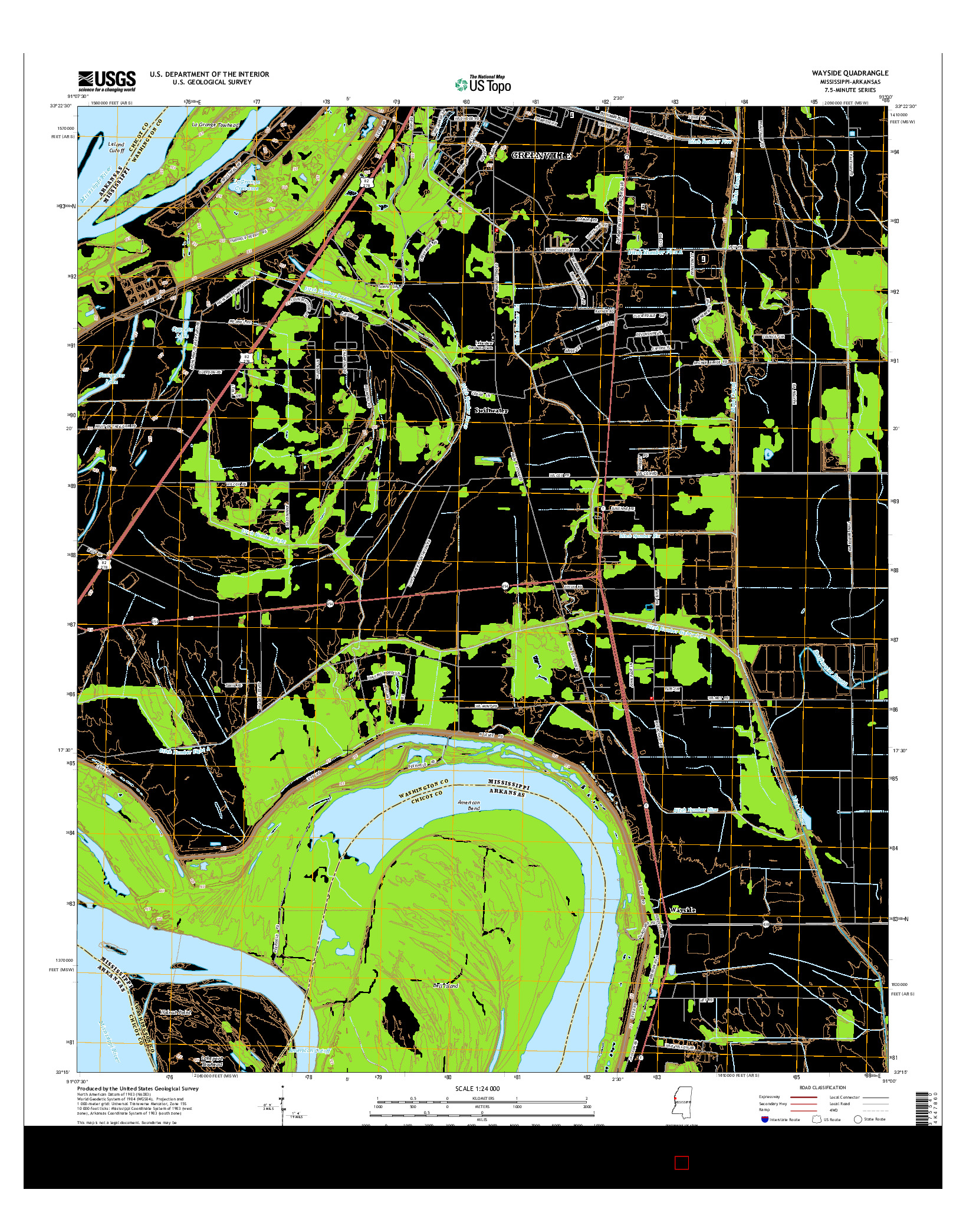 USGS US TOPO 7.5-MINUTE MAP FOR WAYSIDE, MS-AR 2015
