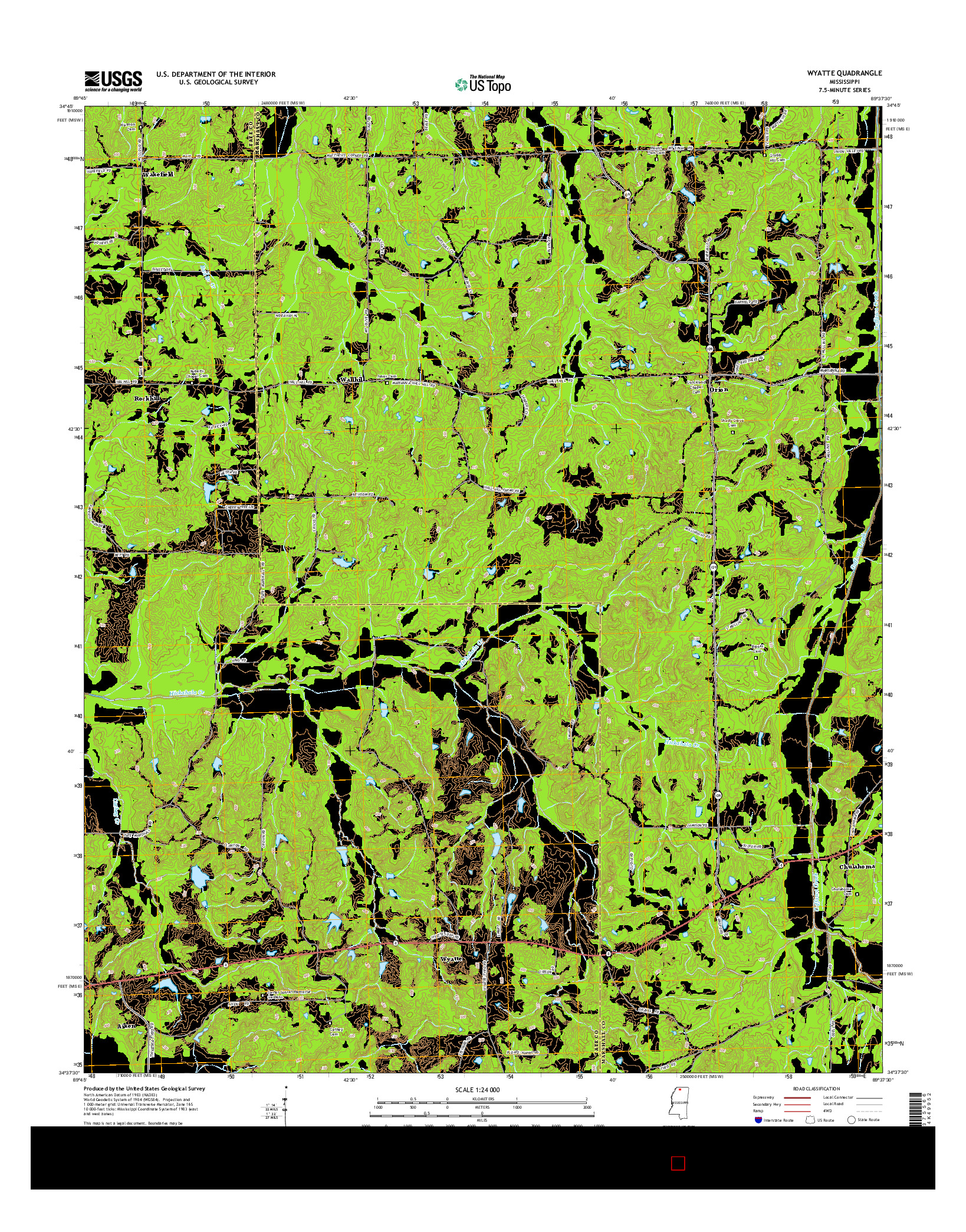 USGS US TOPO 7.5-MINUTE MAP FOR WYATTE, MS 2015