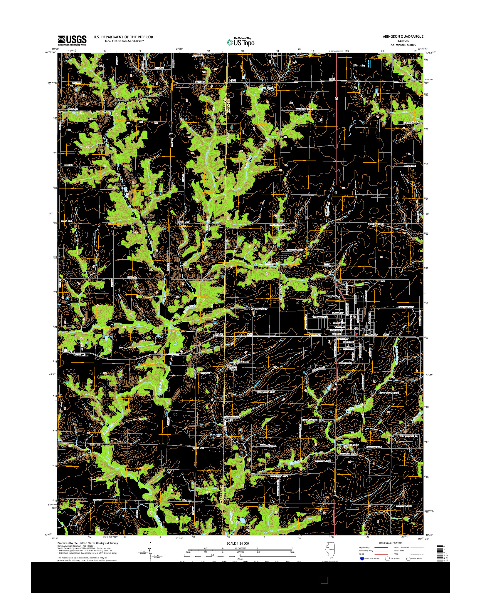 USGS US TOPO 7.5-MINUTE MAP FOR ABINGDON, IL 2015