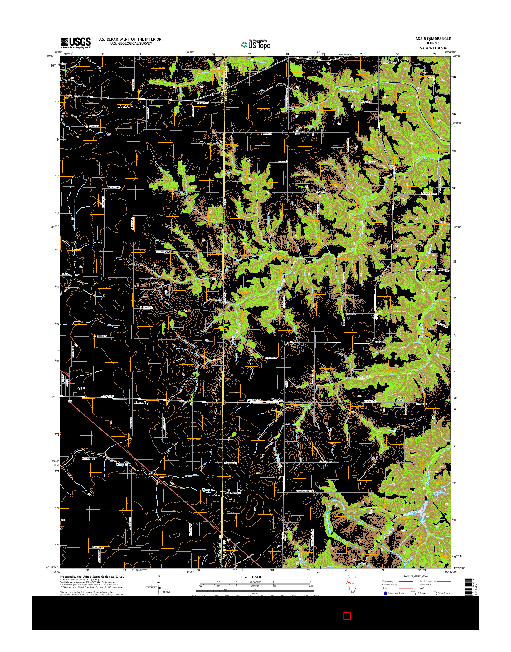 USGS US TOPO 7.5-MINUTE MAP FOR ADAIR, IL 2015