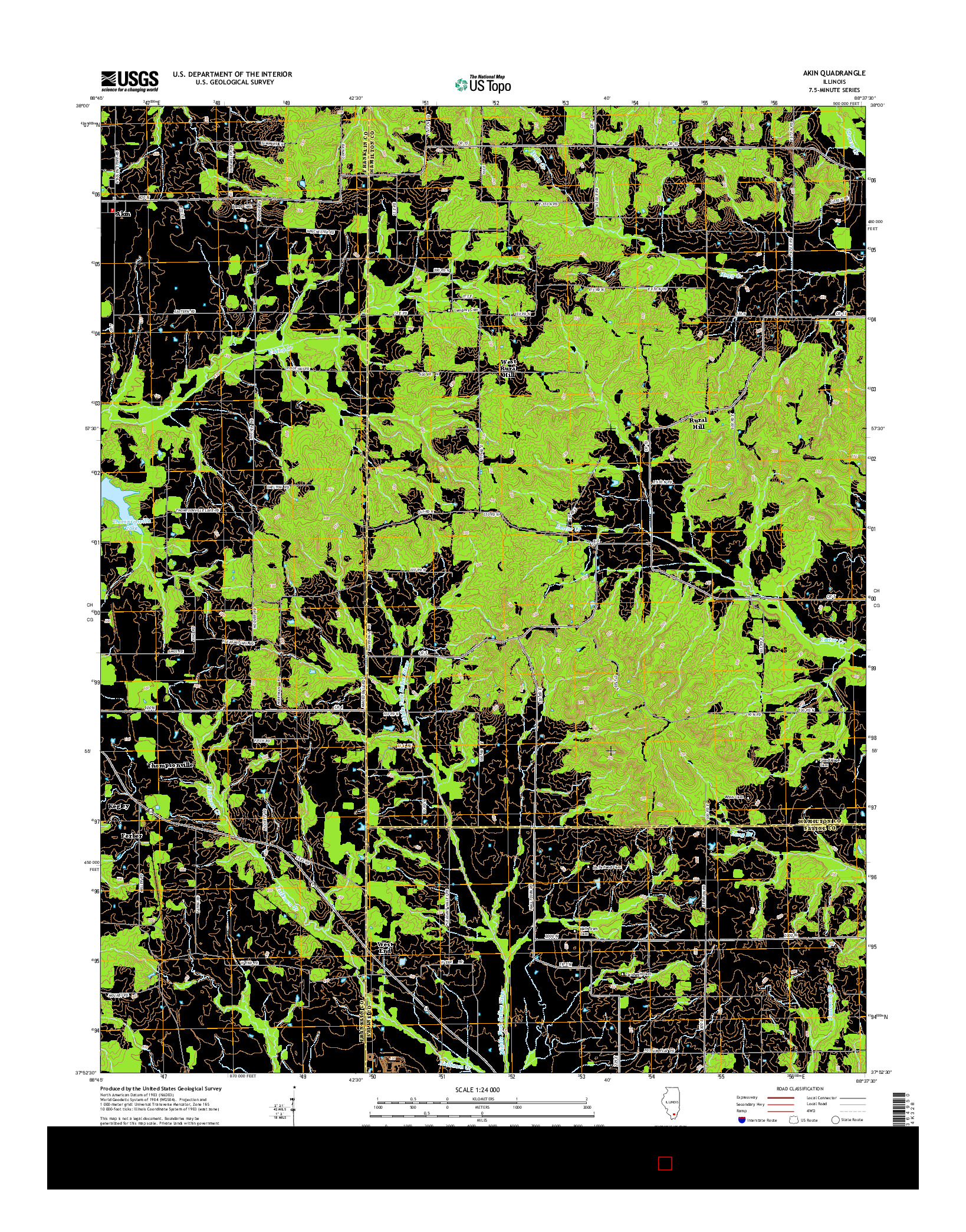 USGS US TOPO 7.5-MINUTE MAP FOR AKIN, IL 2015