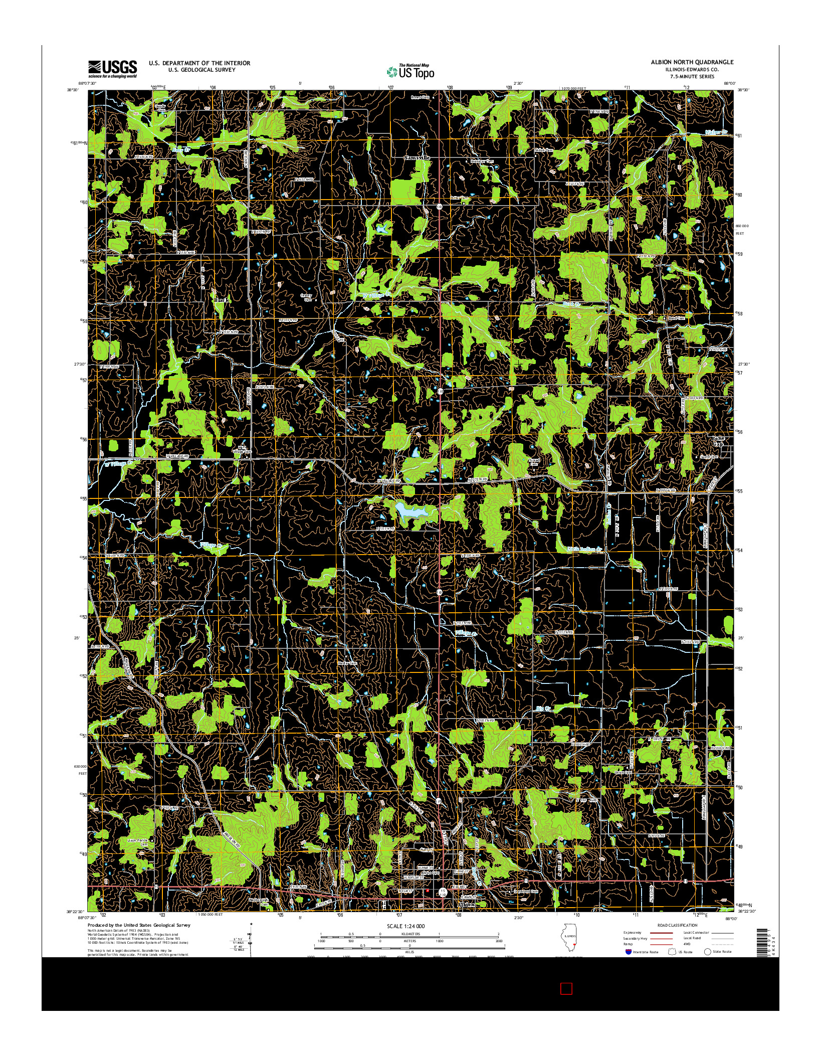USGS US TOPO 7.5-MINUTE MAP FOR ALBION NORTH, IL 2015