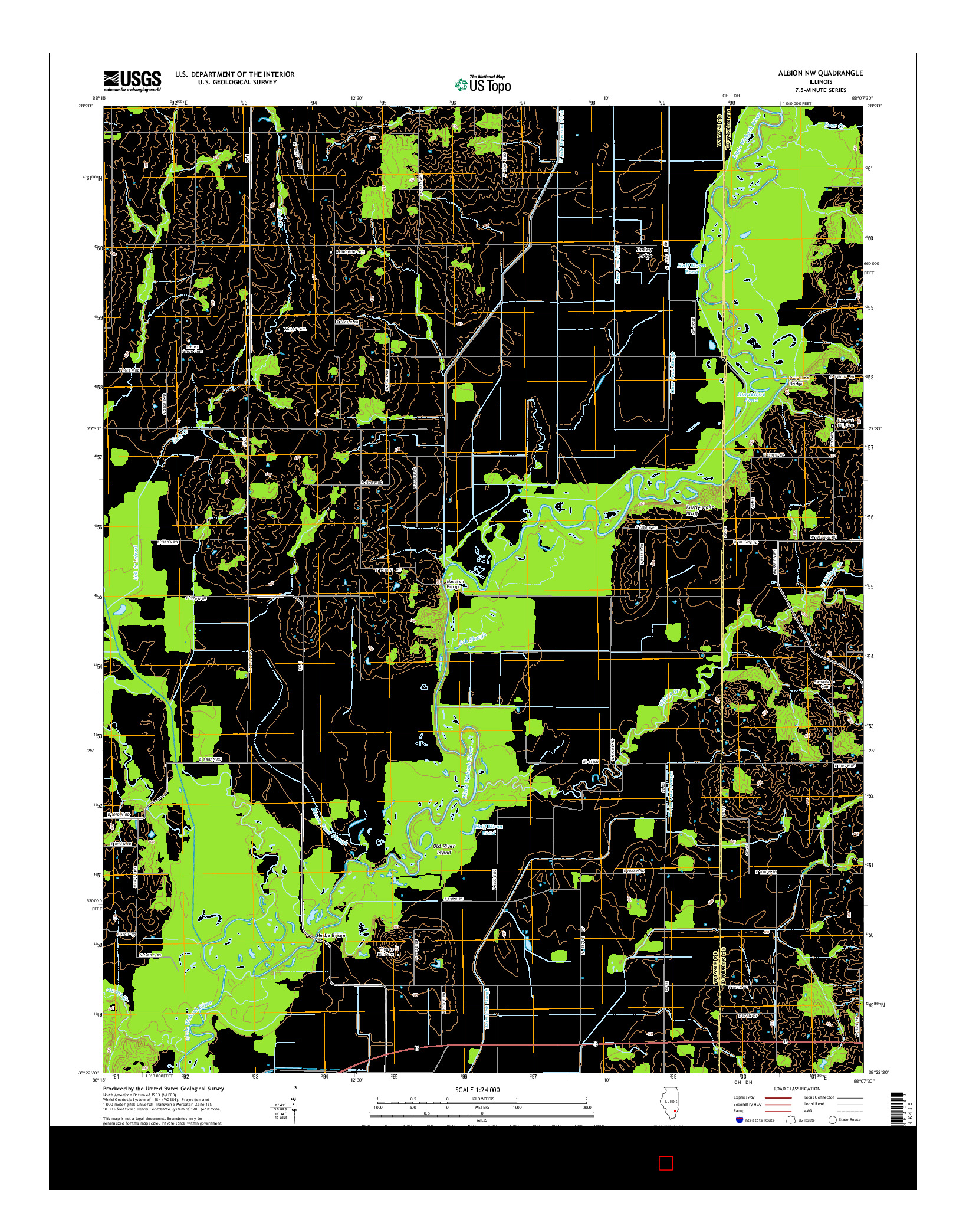 USGS US TOPO 7.5-MINUTE MAP FOR ALBION NW, IL 2015