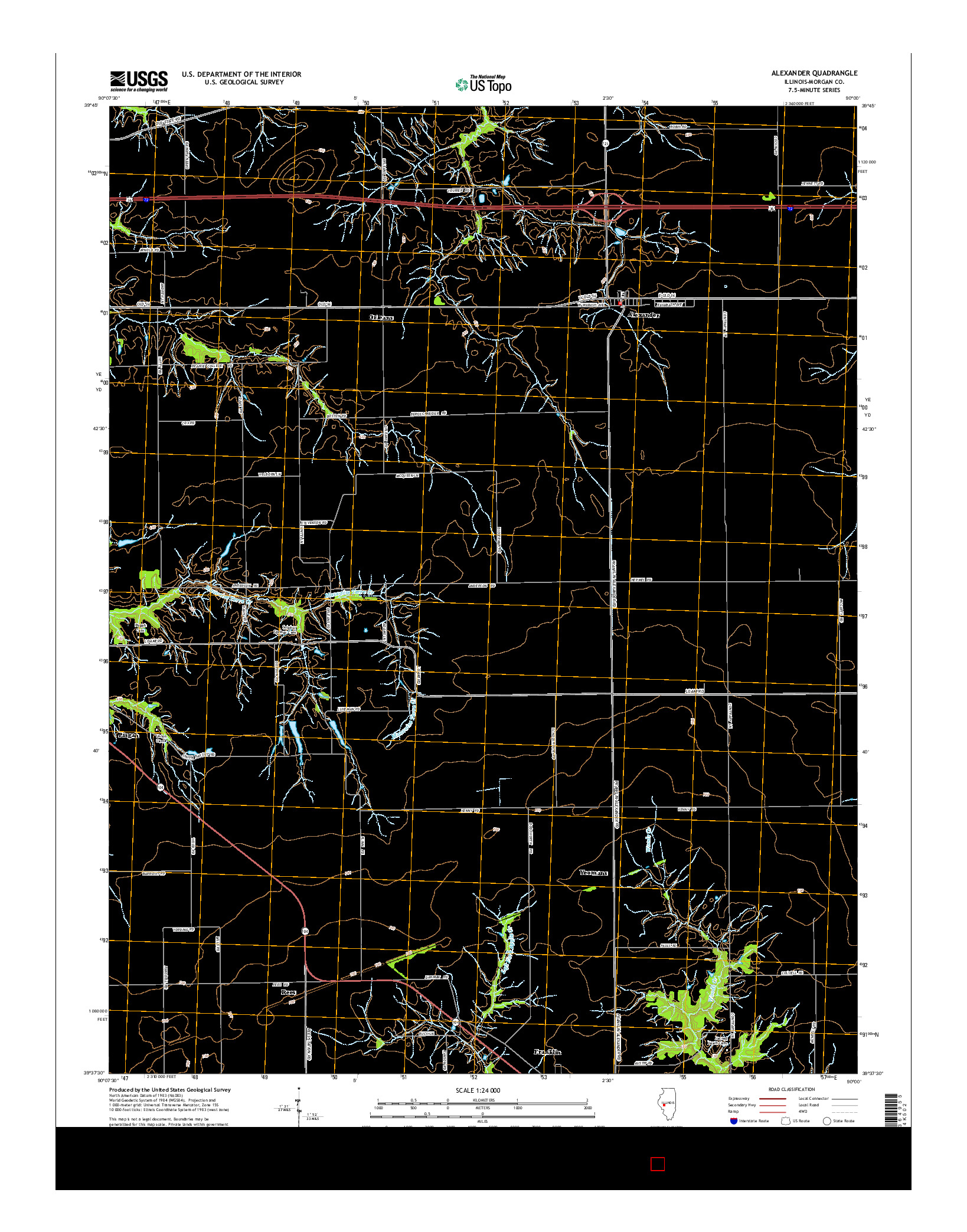 USGS US TOPO 7.5-MINUTE MAP FOR ALEXANDER, IL 2015