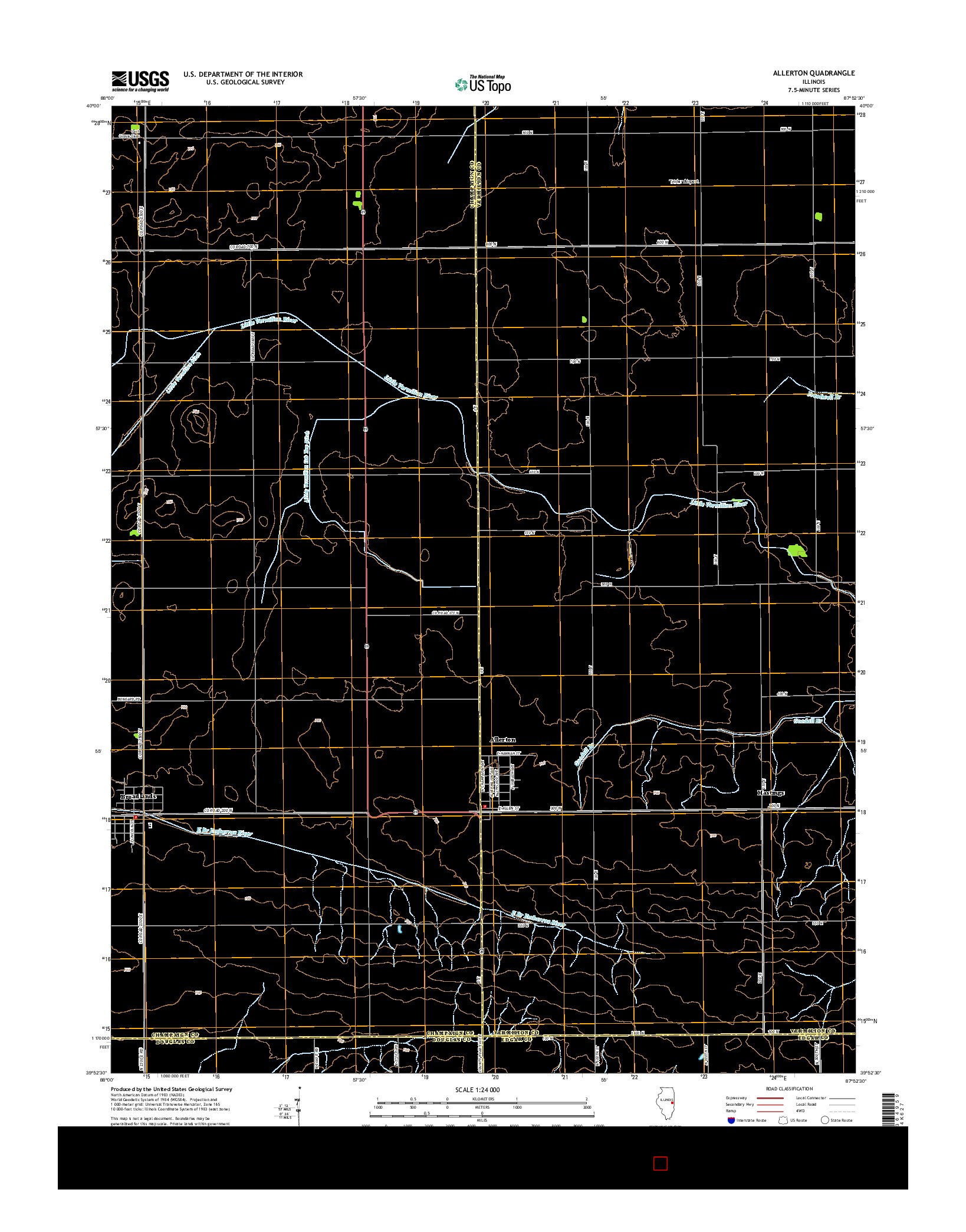 USGS US TOPO 7.5-MINUTE MAP FOR ALLERTON, IL 2015