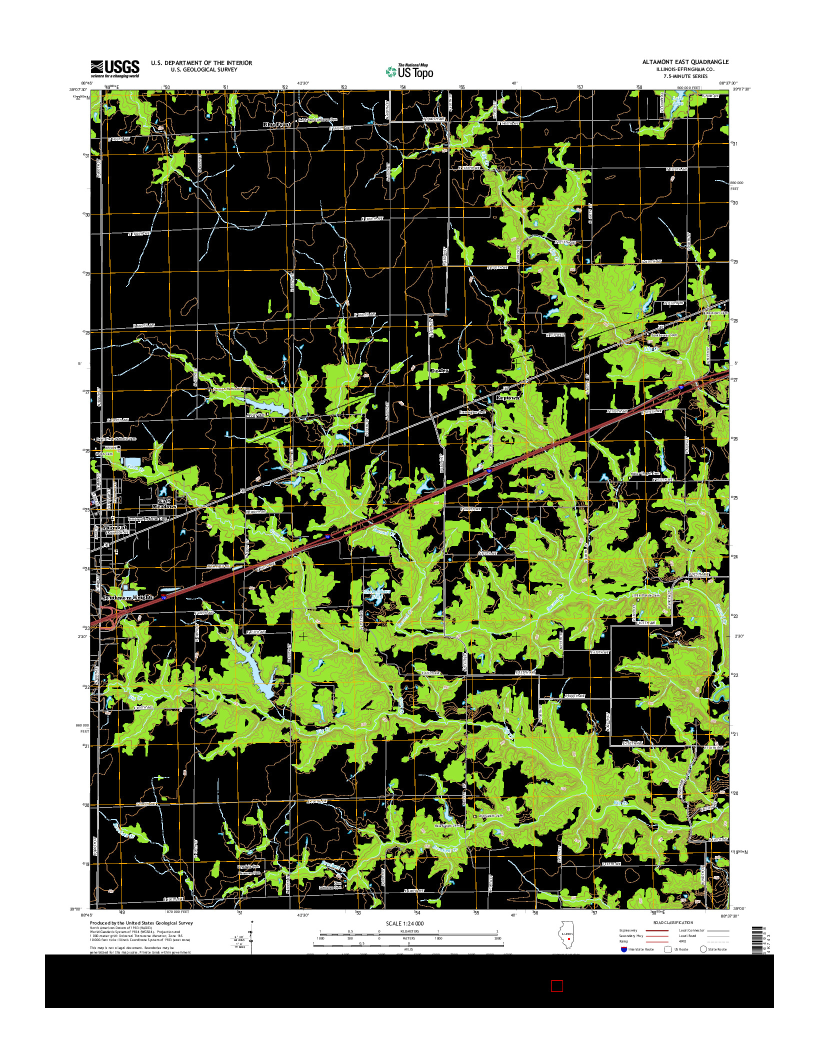 USGS US TOPO 7.5-MINUTE MAP FOR ALTAMONT EAST, IL 2015