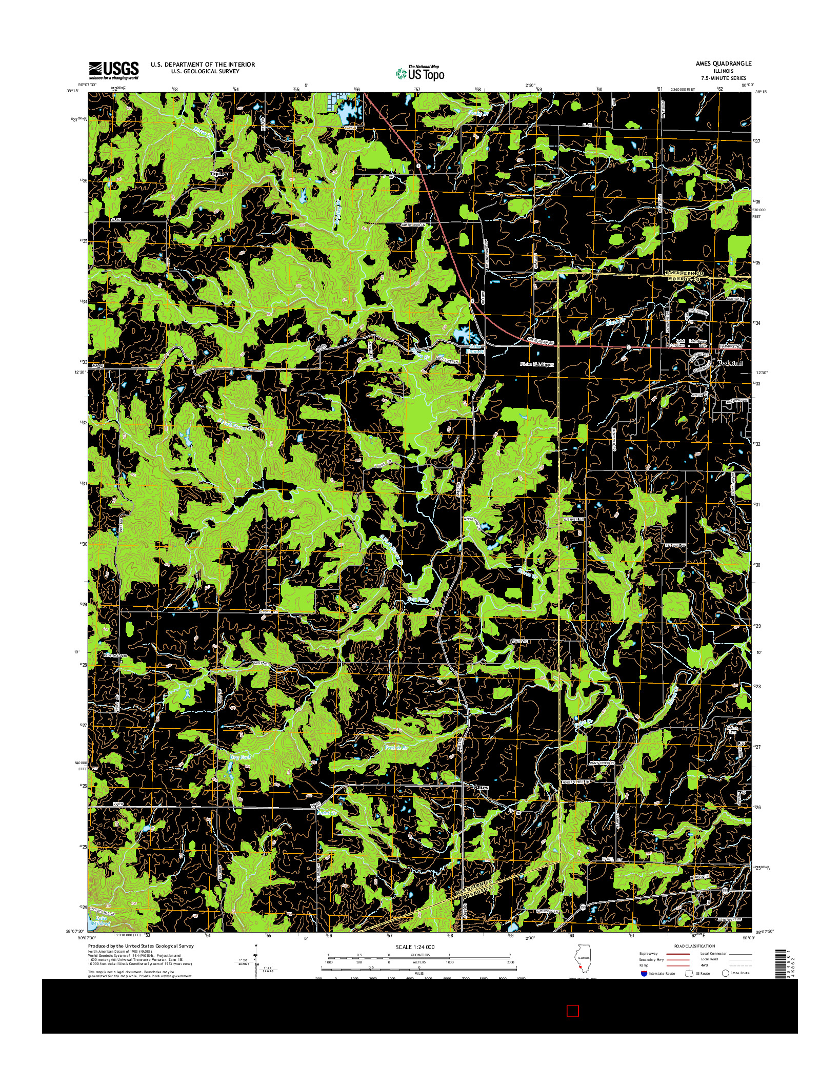 USGS US TOPO 7.5-MINUTE MAP FOR AMES, IL 2015