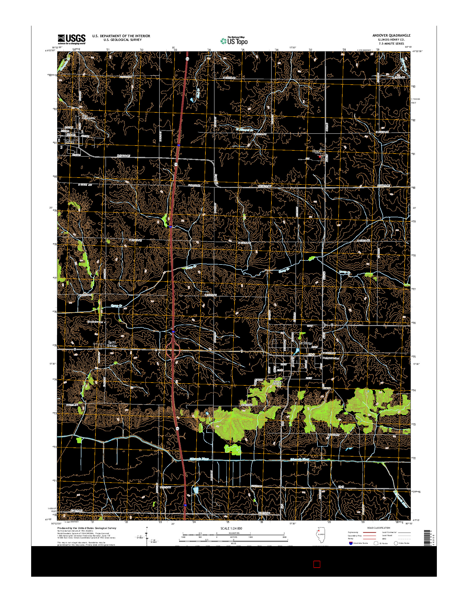 USGS US TOPO 7.5-MINUTE MAP FOR ANDOVER, IL 2015