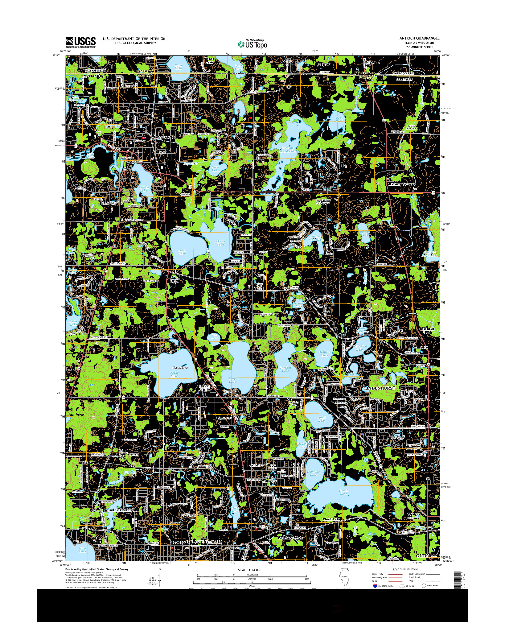 USGS US TOPO 7.5-MINUTE MAP FOR ANTIOCH, IL-WI 2015