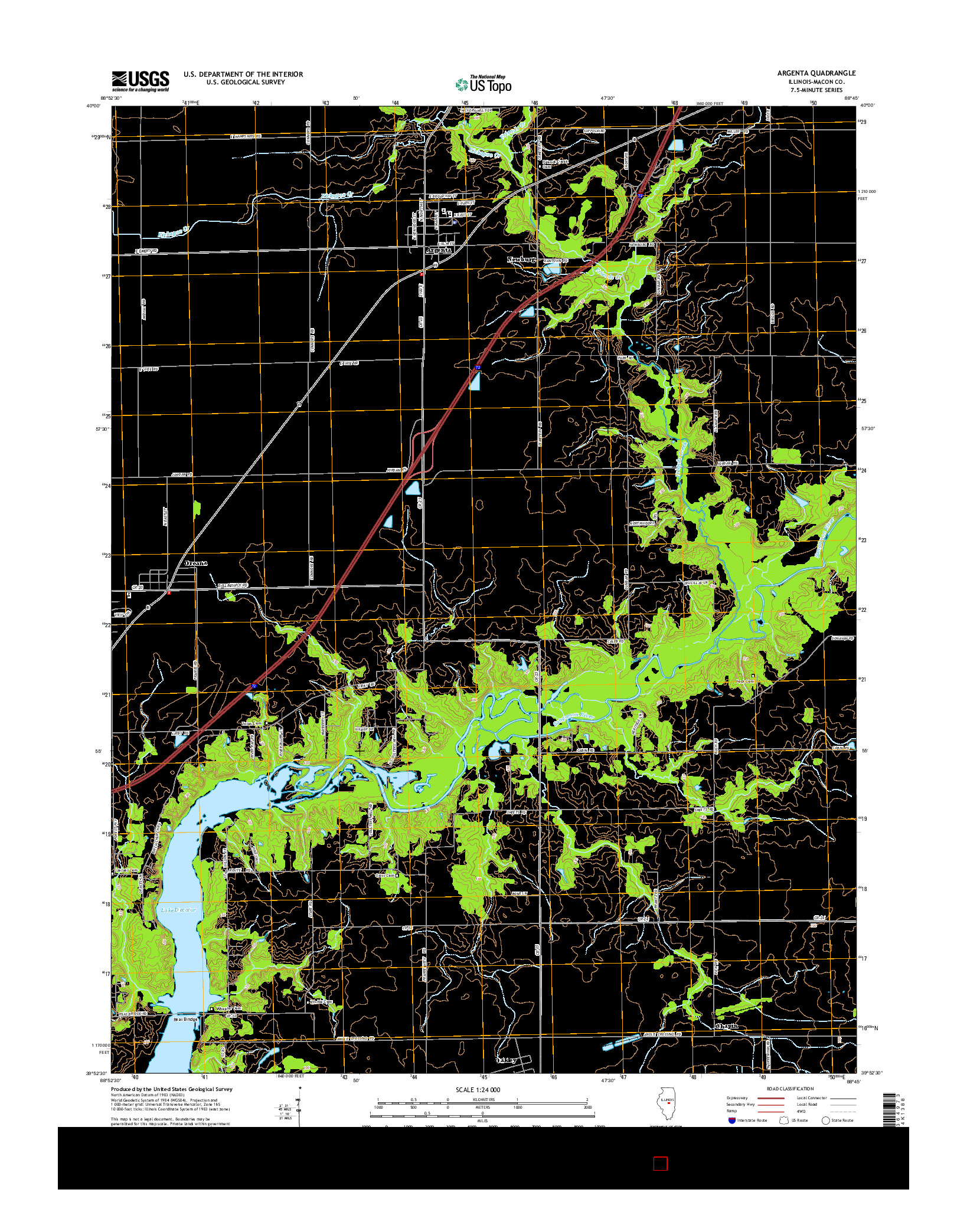 USGS US TOPO 7.5-MINUTE MAP FOR ARGENTA, IL 2015