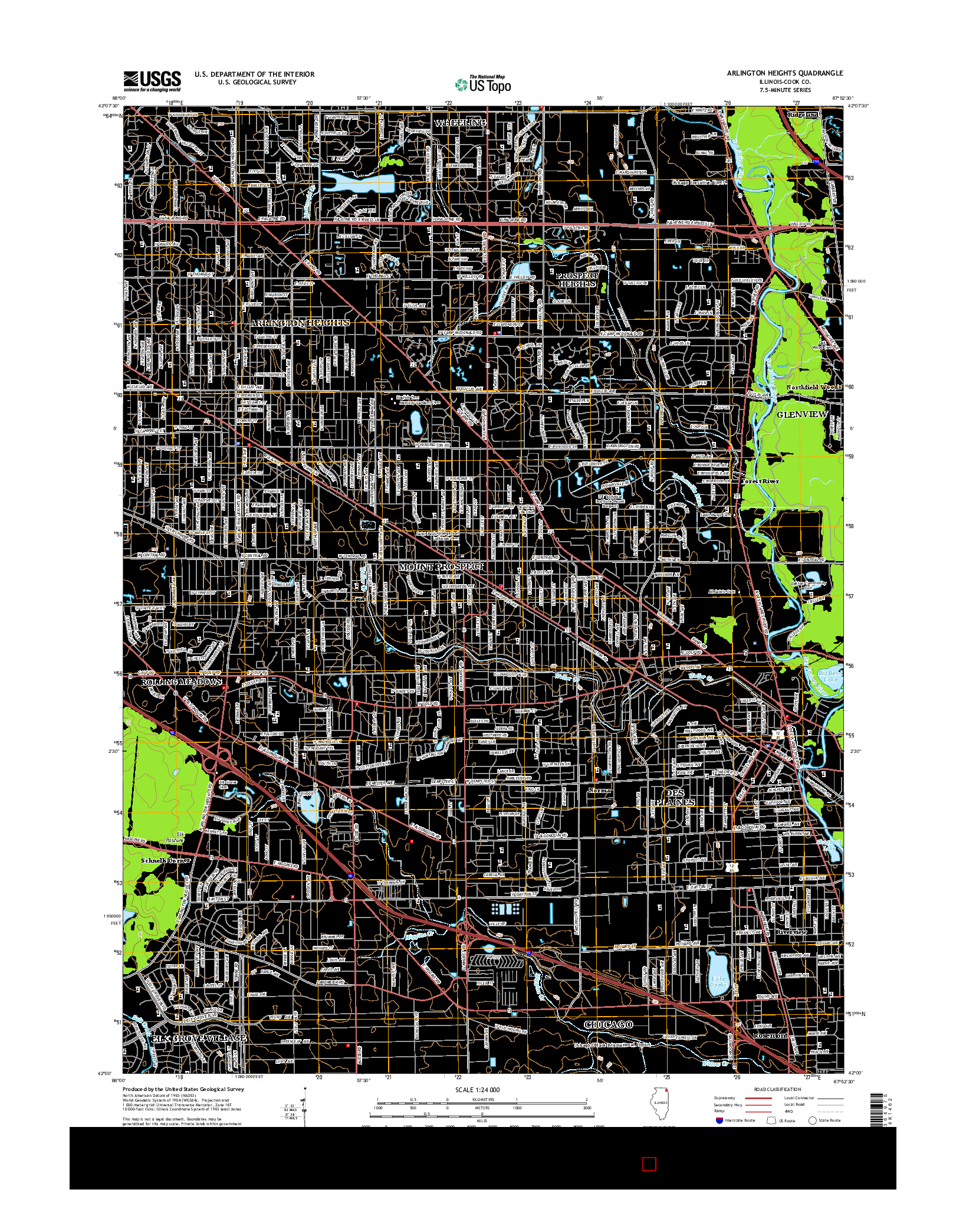 USGS US TOPO 7.5-MINUTE MAP FOR ARLINGTON HEIGHTS, IL 2015