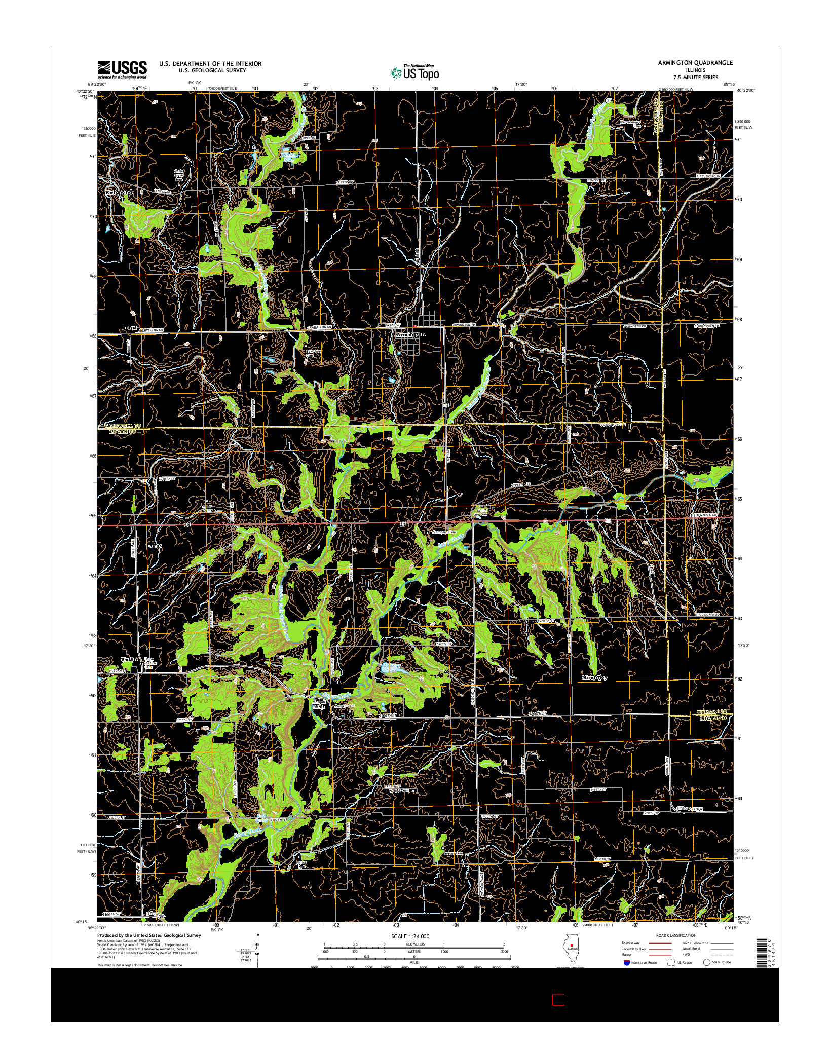 USGS US TOPO 7.5-MINUTE MAP FOR ARMINGTON, IL 2015