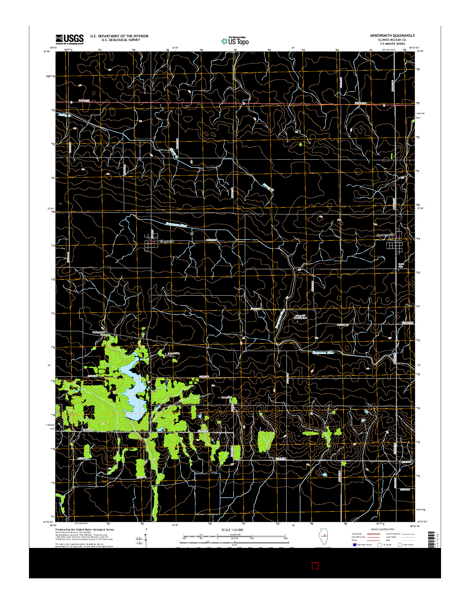 USGS US TOPO 7.5-MINUTE MAP FOR ARROWSMITH, IL 2015