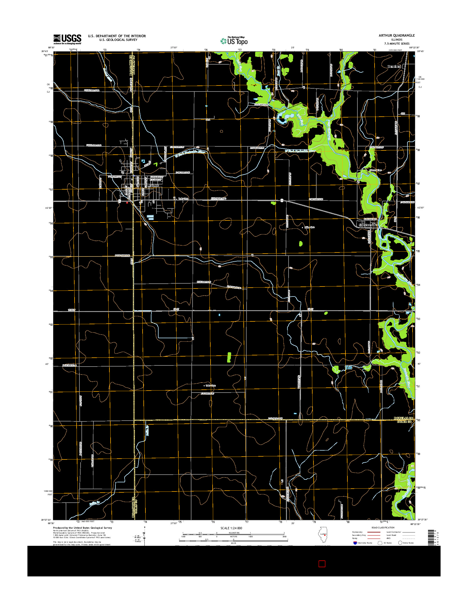 USGS US TOPO 7.5-MINUTE MAP FOR ARTHUR, IL 2015