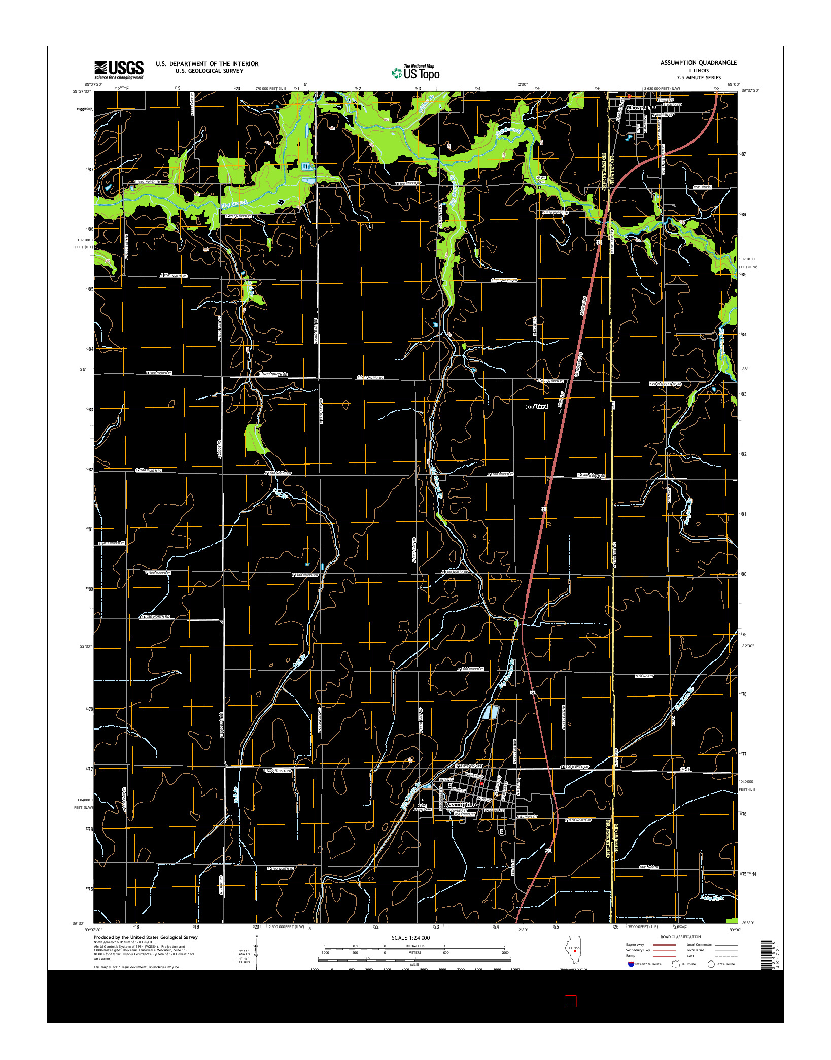 USGS US TOPO 7.5-MINUTE MAP FOR ASSUMPTION, IL 2015