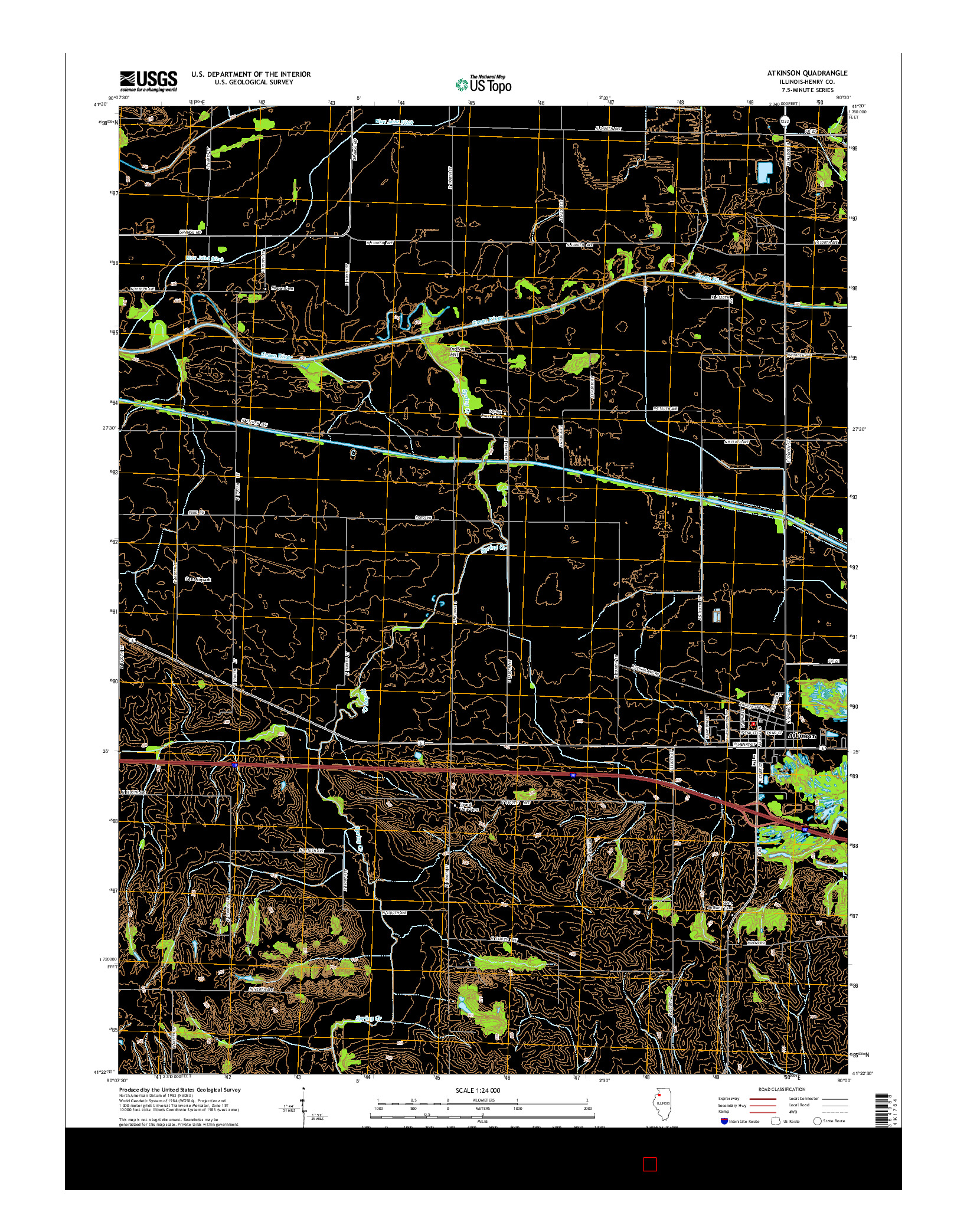 USGS US TOPO 7.5-MINUTE MAP FOR ATKINSON, IL 2015