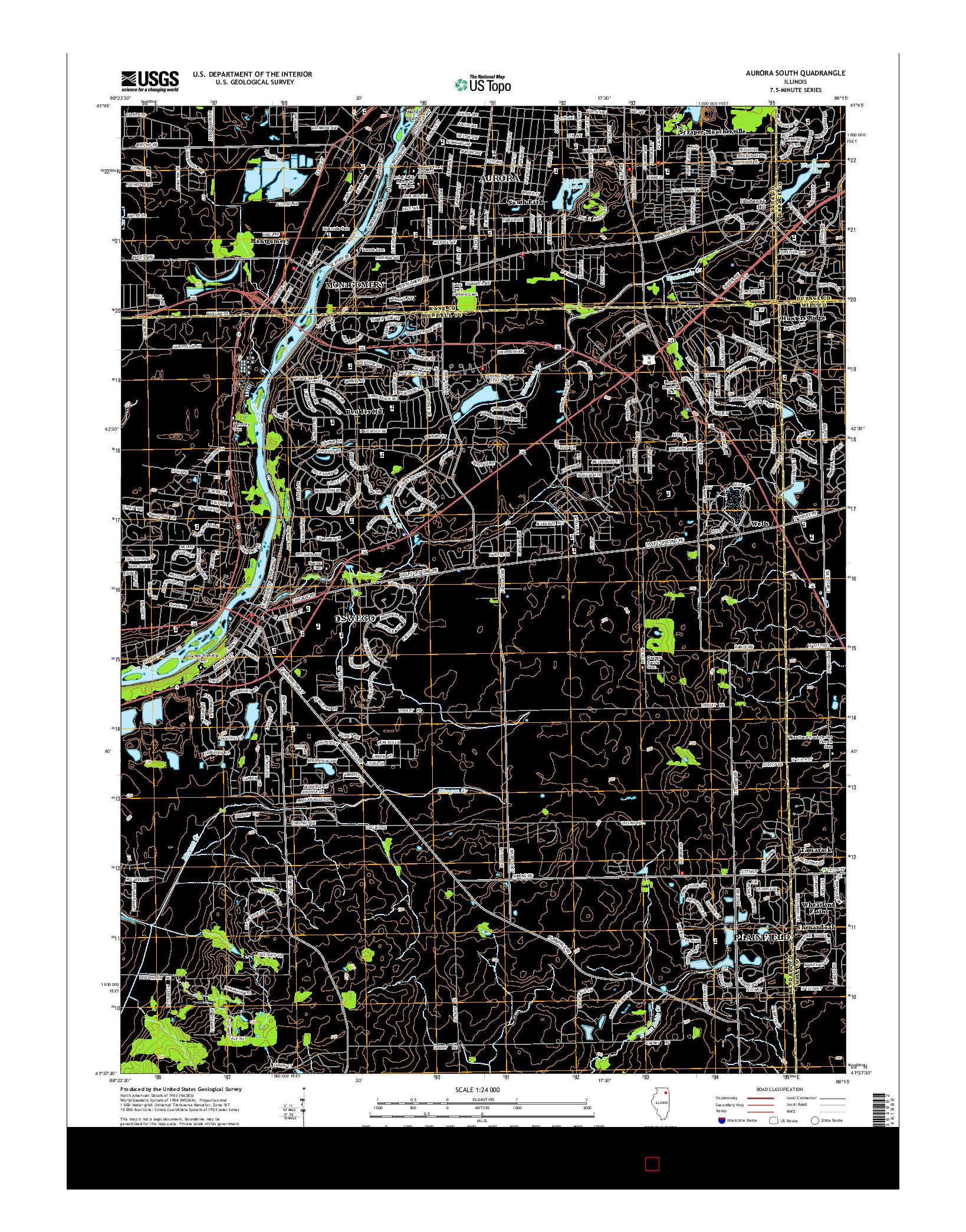 USGS US TOPO 7.5-MINUTE MAP FOR AURORA SOUTH, IL 2015
