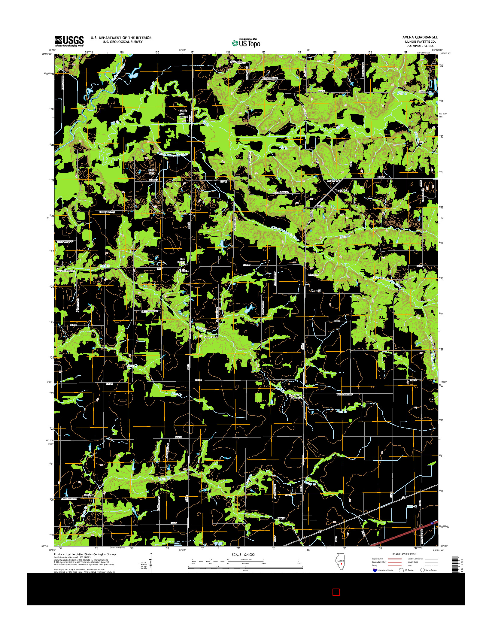 USGS US TOPO 7.5-MINUTE MAP FOR AVENA, IL 2015