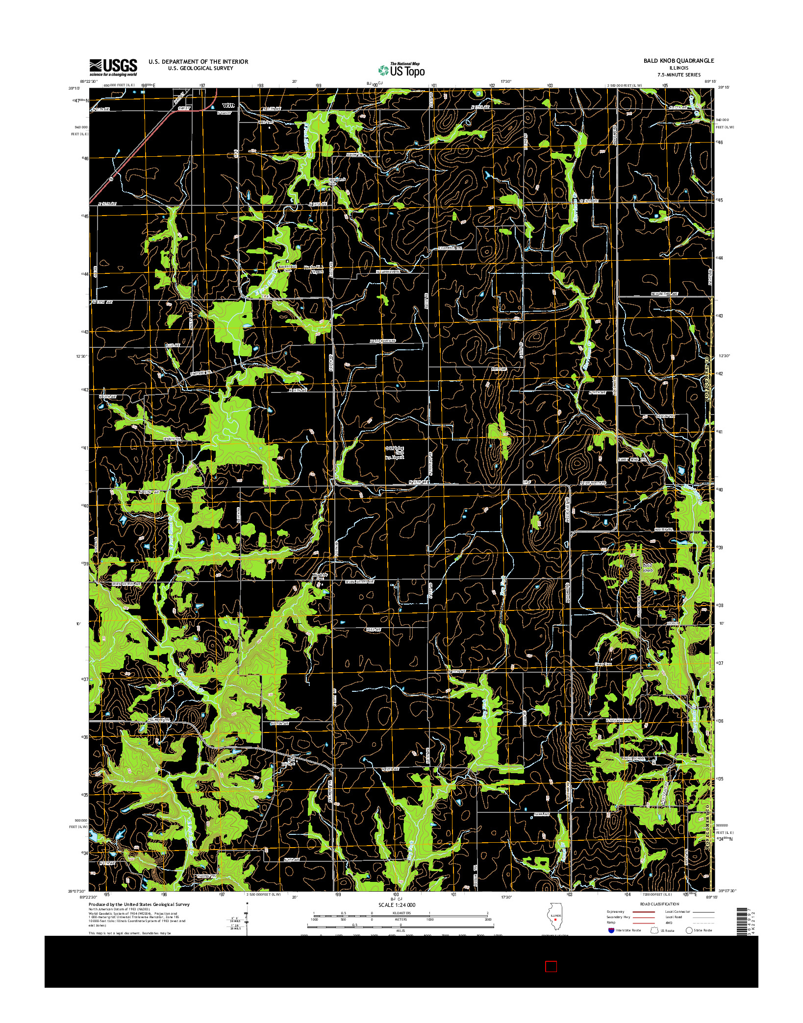 USGS US TOPO 7.5-MINUTE MAP FOR BALD KNOB, IL 2015