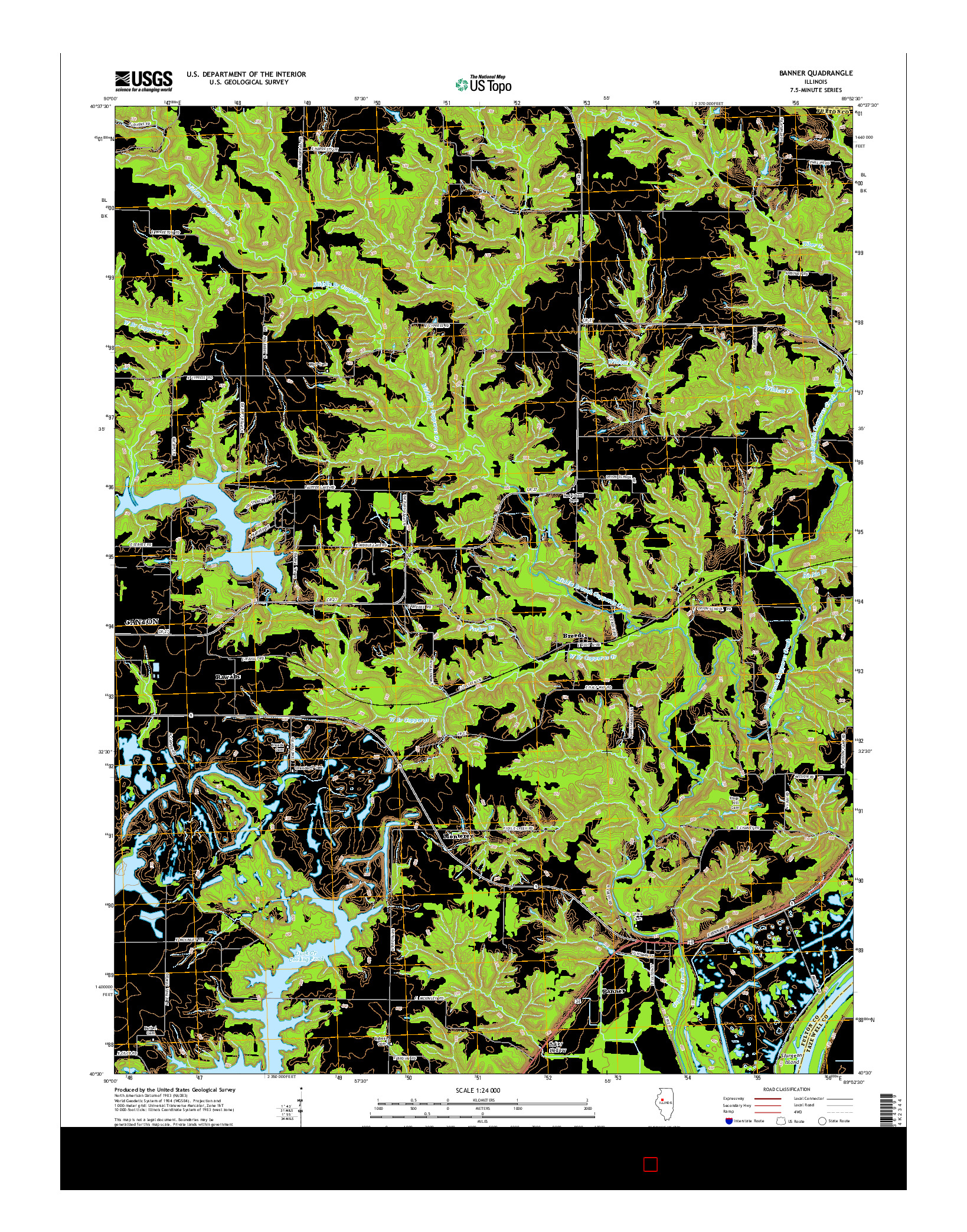 USGS US TOPO 7.5-MINUTE MAP FOR BANNER, IL 2015