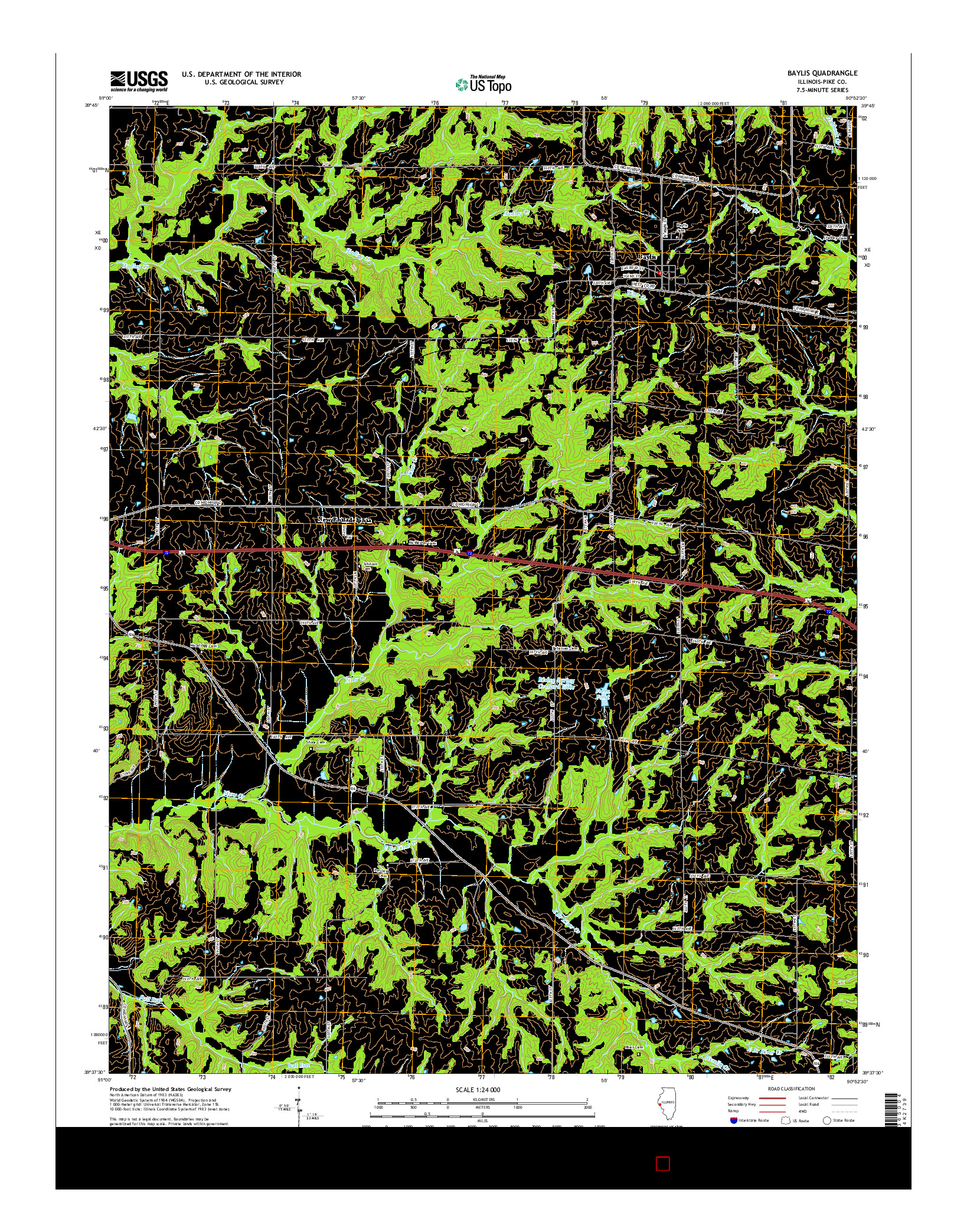 USGS US TOPO 7.5-MINUTE MAP FOR BAYLIS, IL 2015