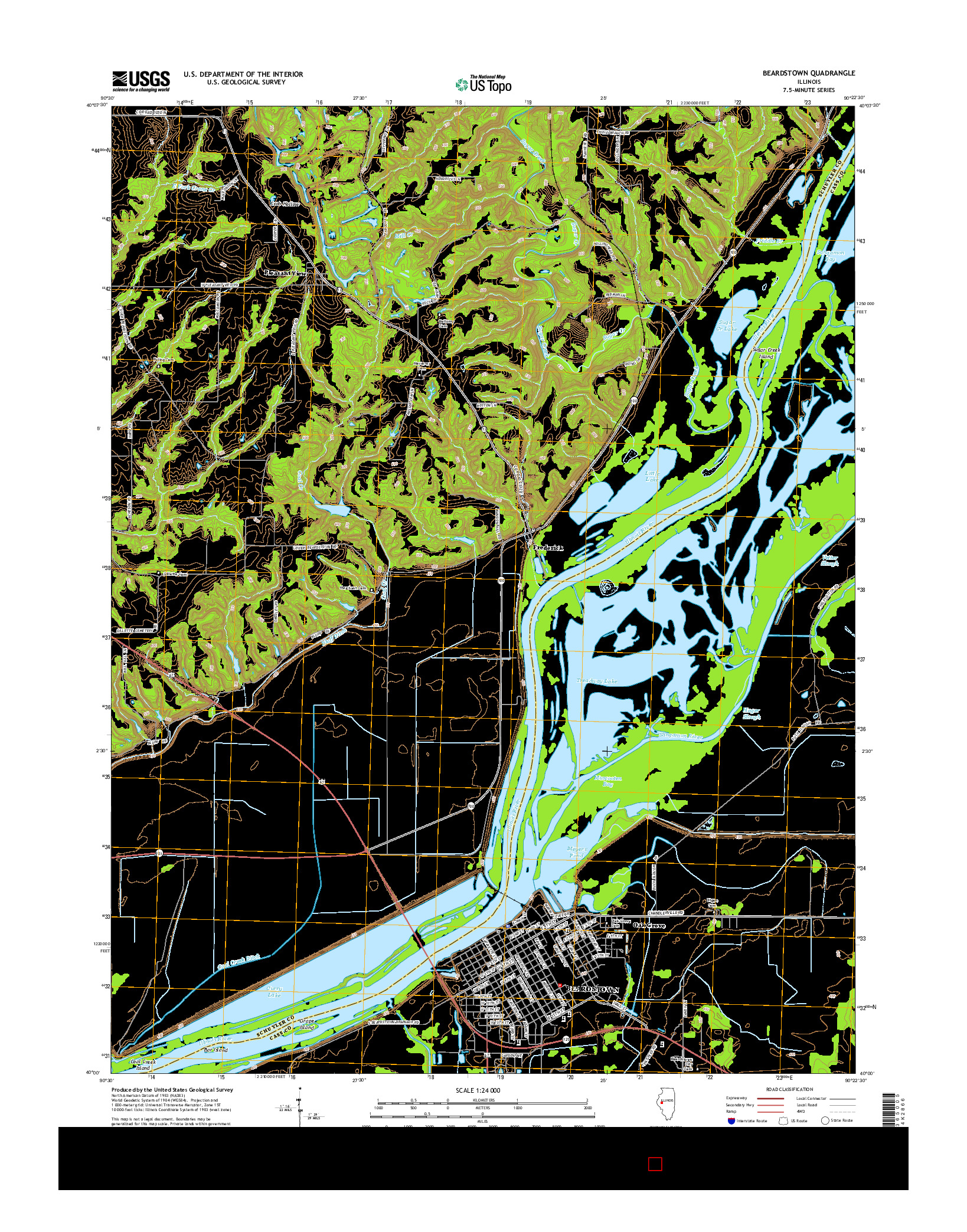 USGS US TOPO 7.5-MINUTE MAP FOR BEARDSTOWN, IL 2015
