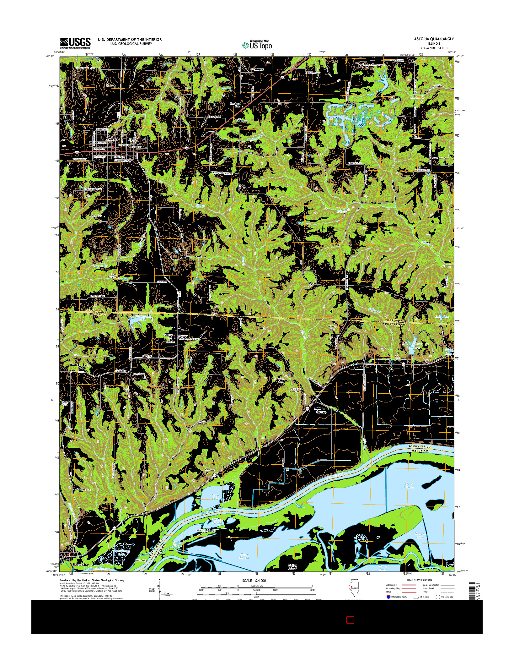 USGS US TOPO 7.5-MINUTE MAP FOR ASTORIA, IL 2015