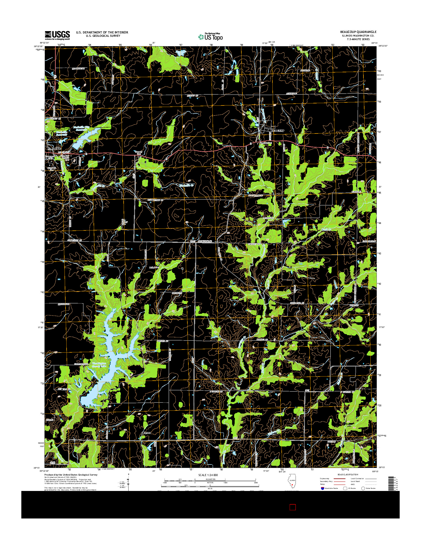 USGS US TOPO 7.5-MINUTE MAP FOR BEAUCOUP, IL 2015