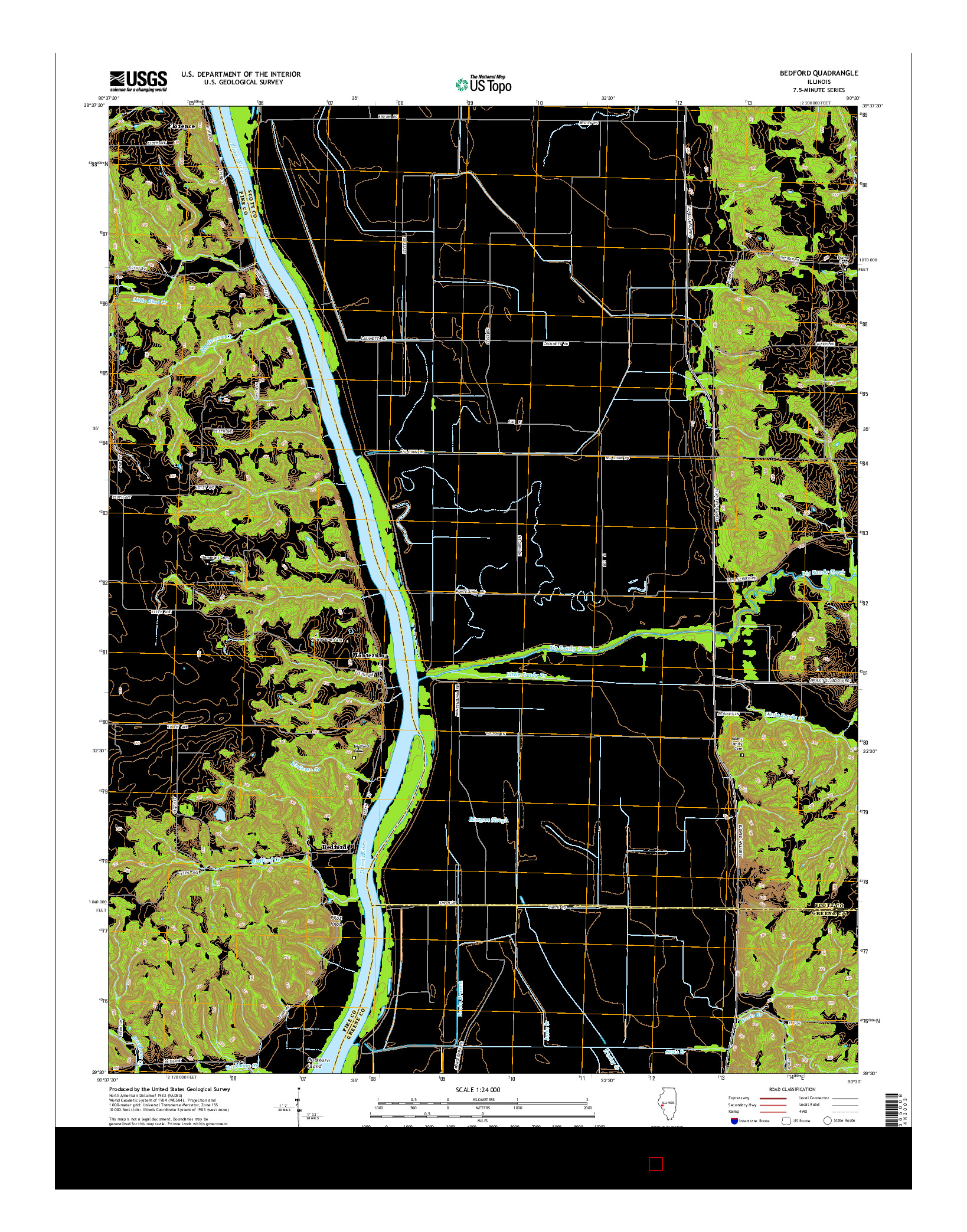 USGS US TOPO 7.5-MINUTE MAP FOR BEDFORD, IL 2015