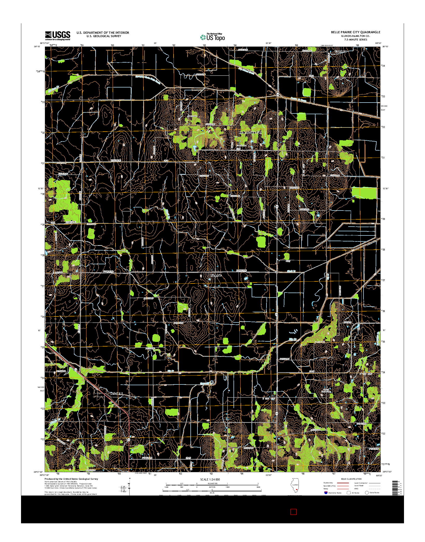 USGS US TOPO 7.5-MINUTE MAP FOR BELLE PRAIRIE CITY, IL 2015