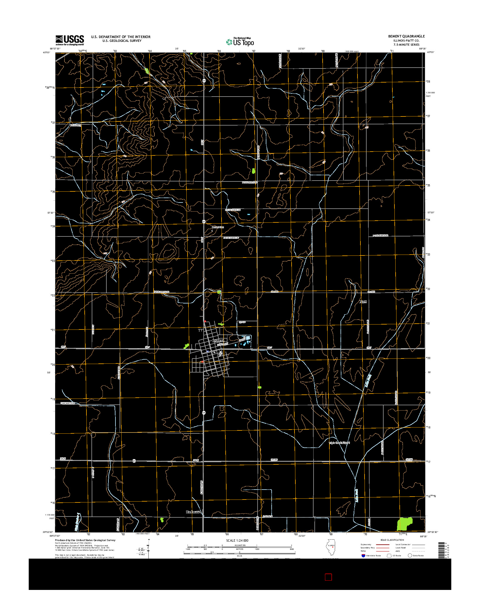 USGS US TOPO 7.5-MINUTE MAP FOR BEMENT, IL 2015