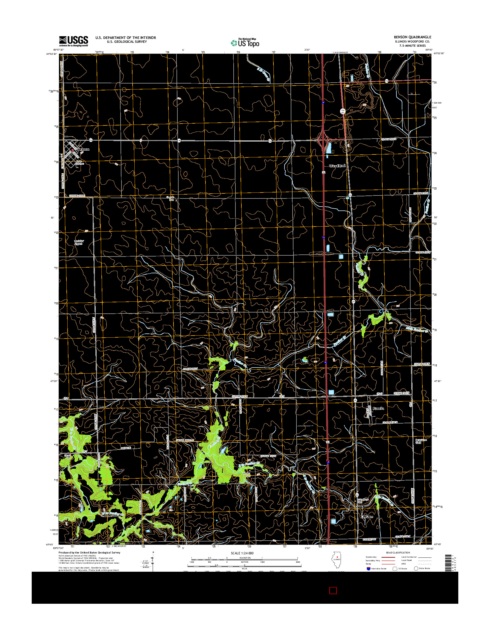 USGS US TOPO 7.5-MINUTE MAP FOR BENSON, IL 2015