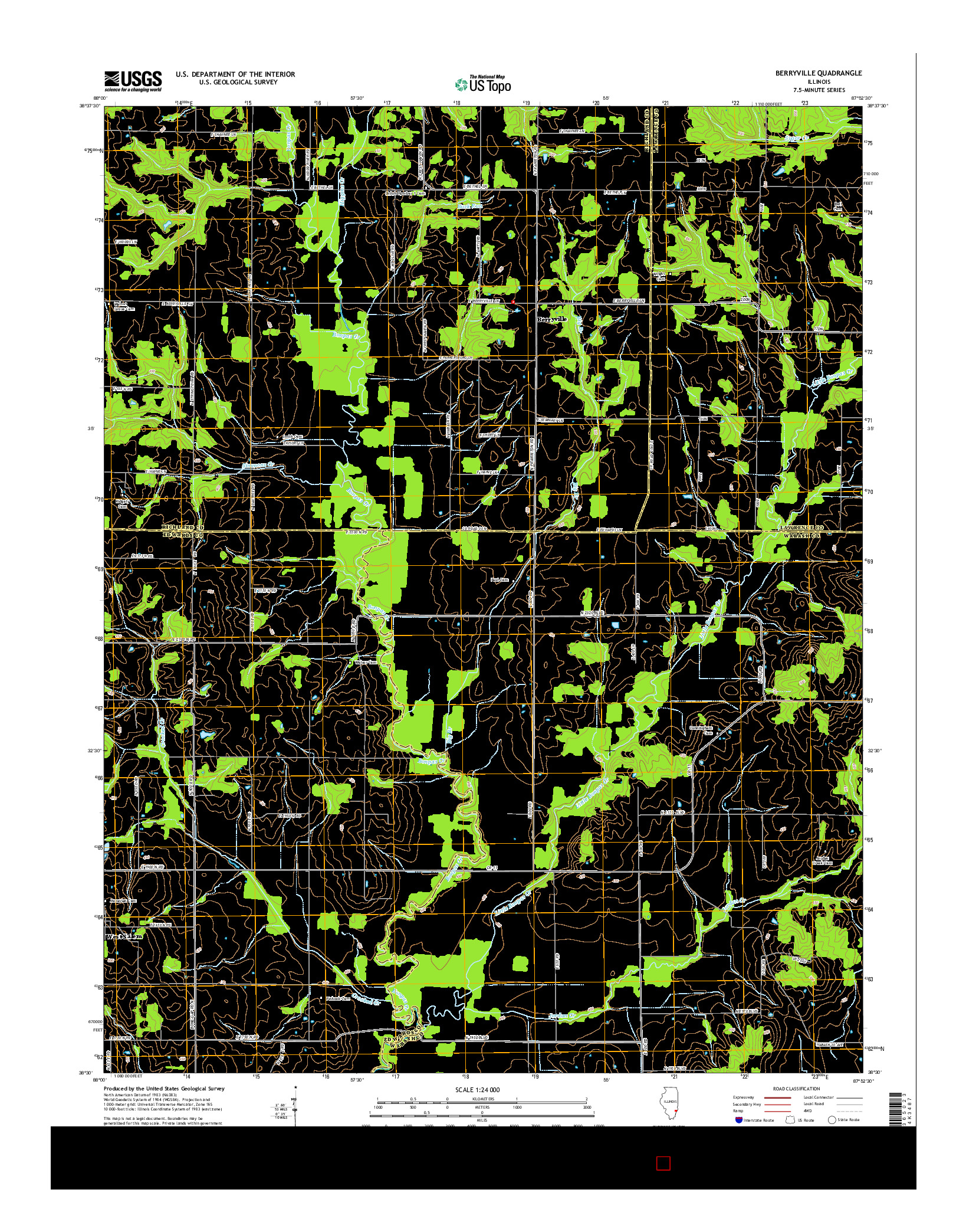 USGS US TOPO 7.5-MINUTE MAP FOR BERRYVILLE, IL 2015