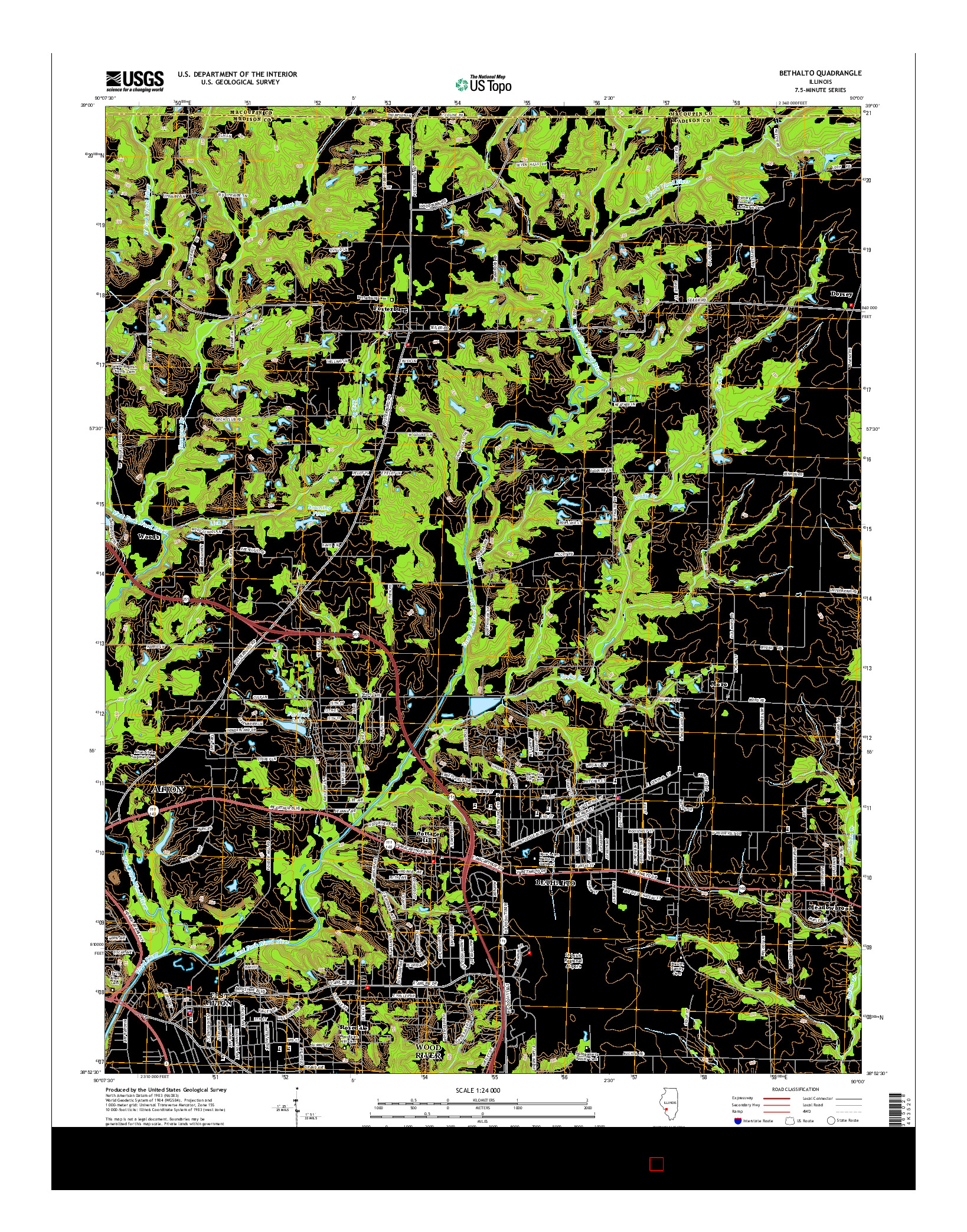 USGS US TOPO 7.5-MINUTE MAP FOR BETHALTO, IL 2015