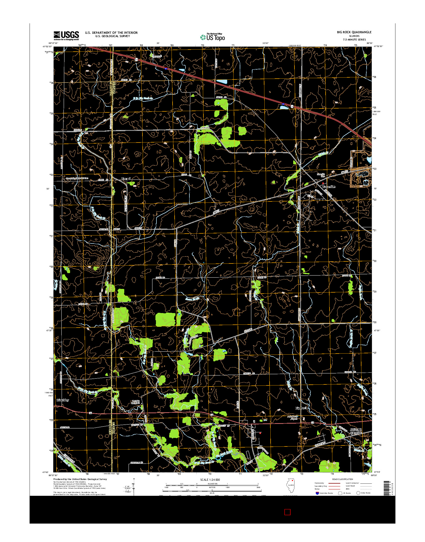 USGS US TOPO 7.5-MINUTE MAP FOR BIG ROCK, IL 2015